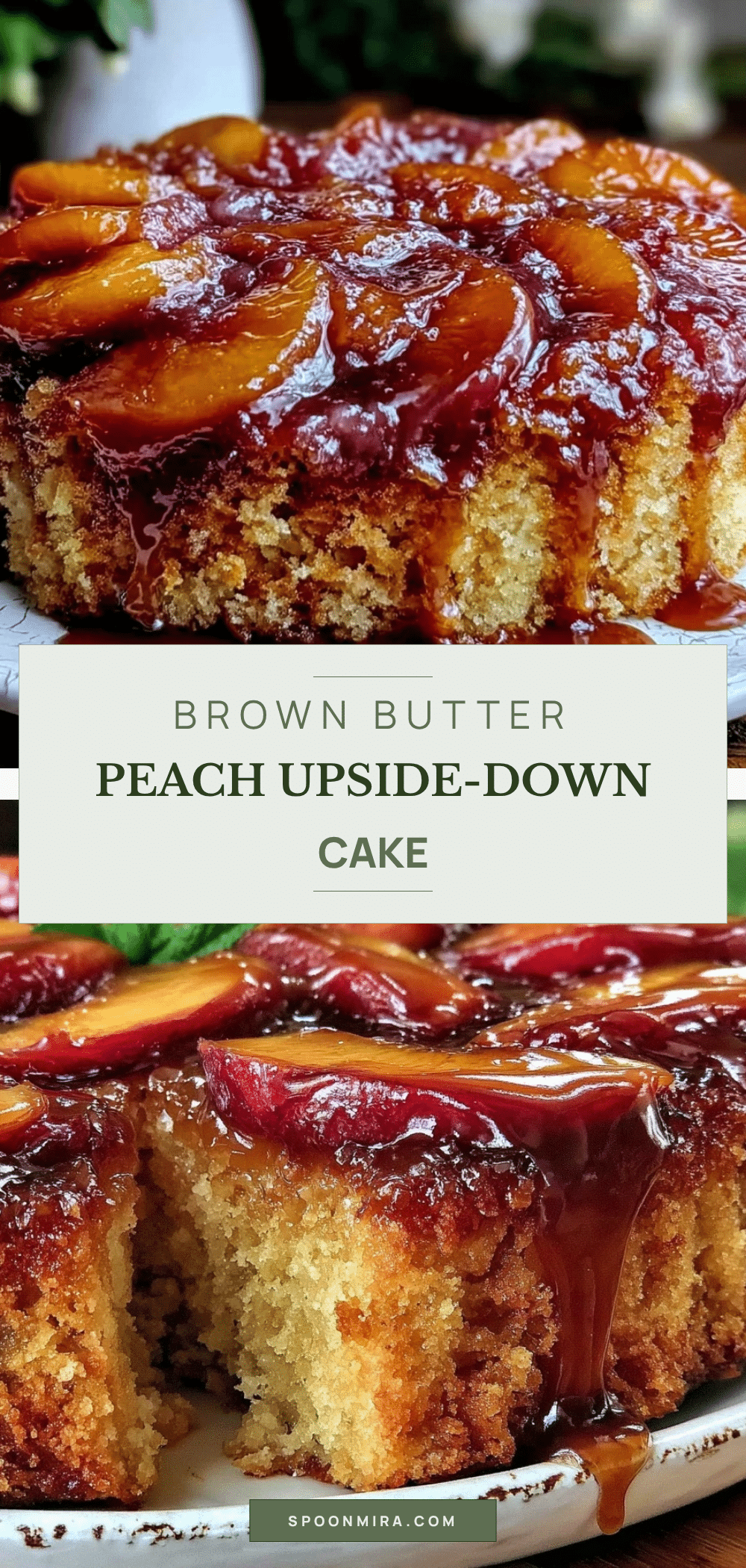 brown butter fresh peach upside-down cake recipe