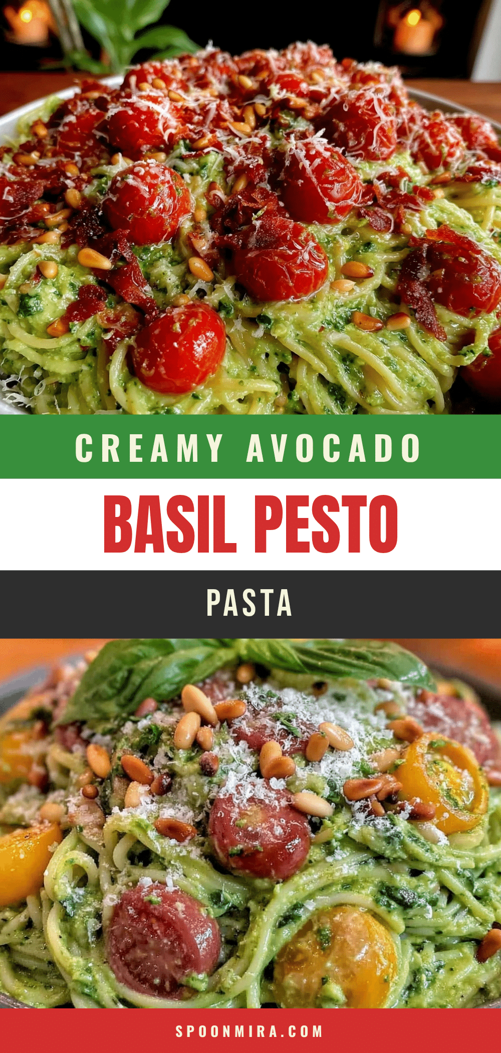 creamy avocado basil pesto pasta recipe
