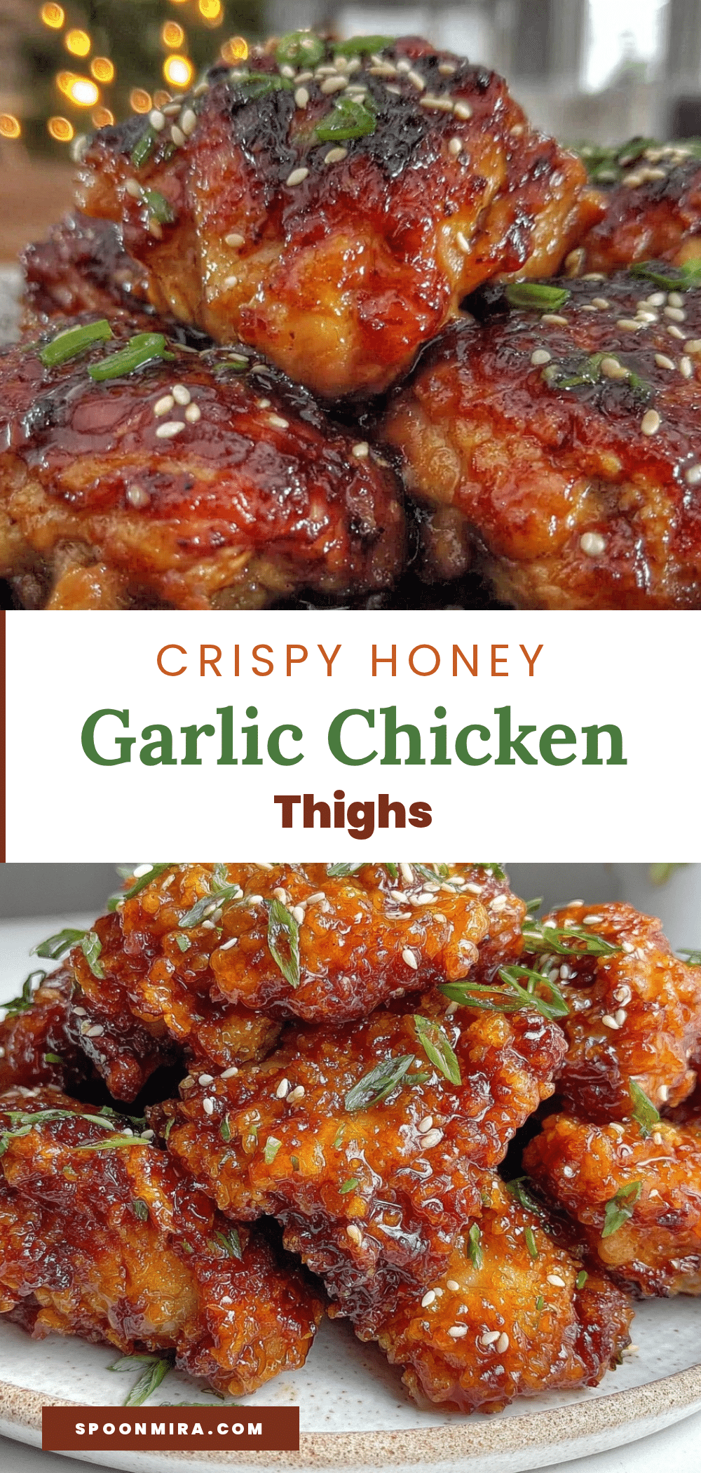 crispy honey garlic chicken thighs recipe