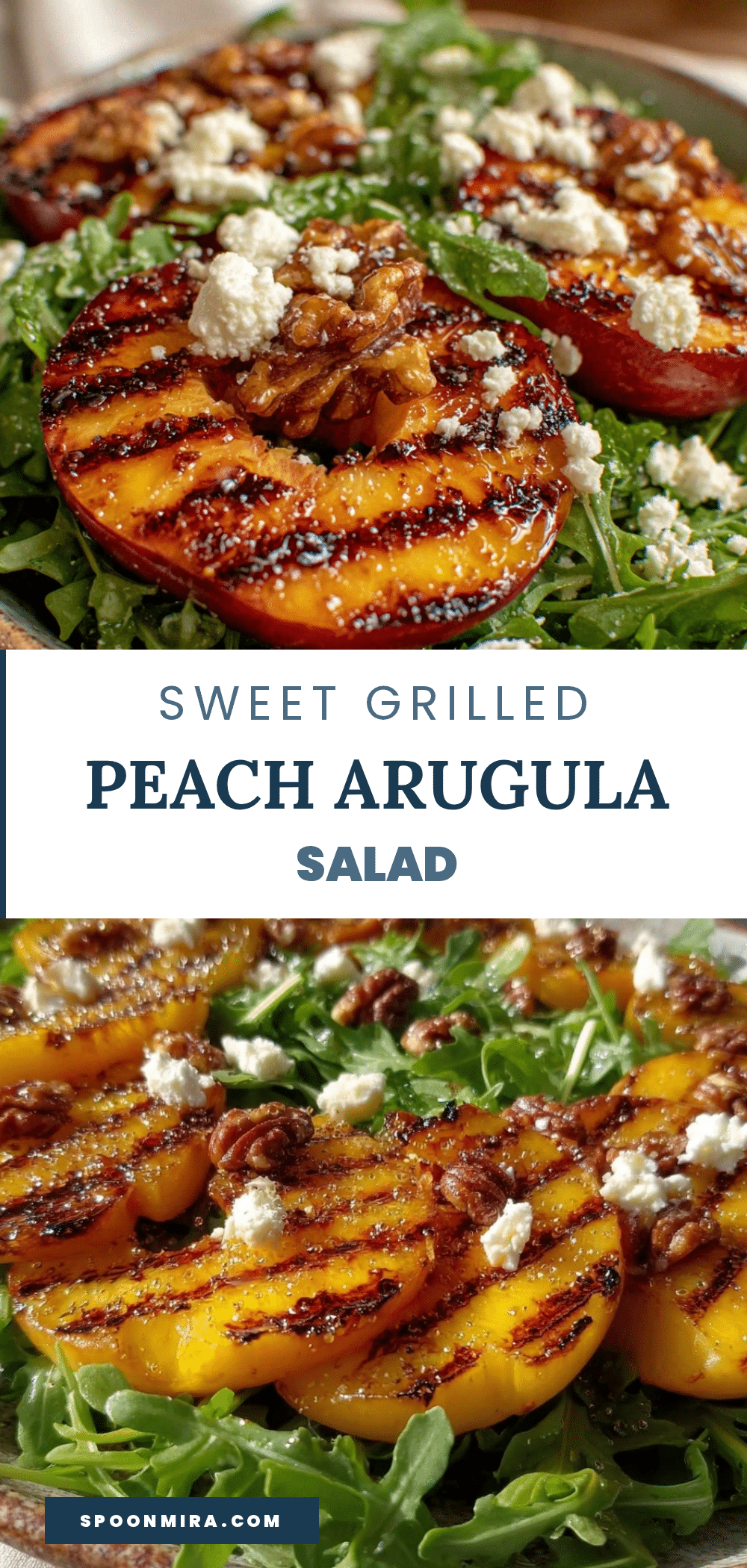 fresh grilled peach arugula salad recipe