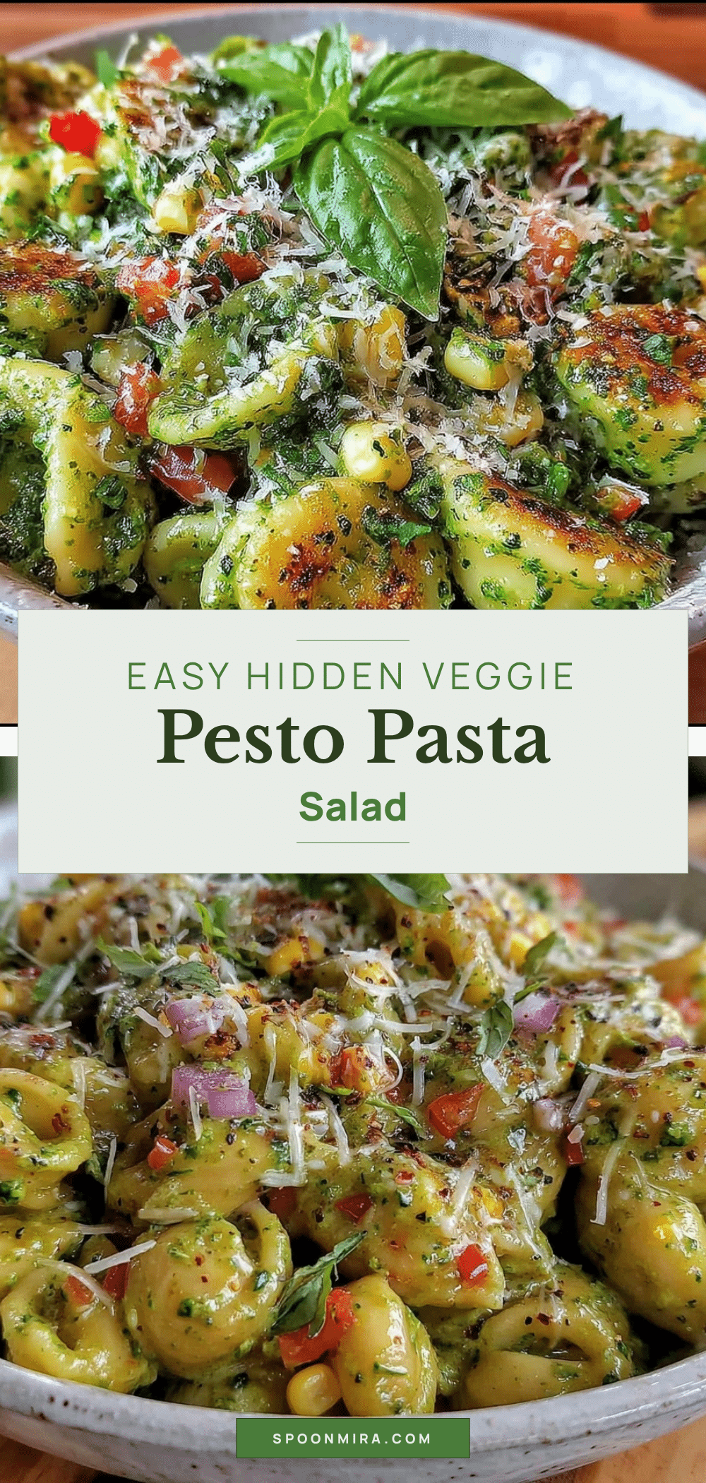 hidden veggie pesto pasta salad recipe
