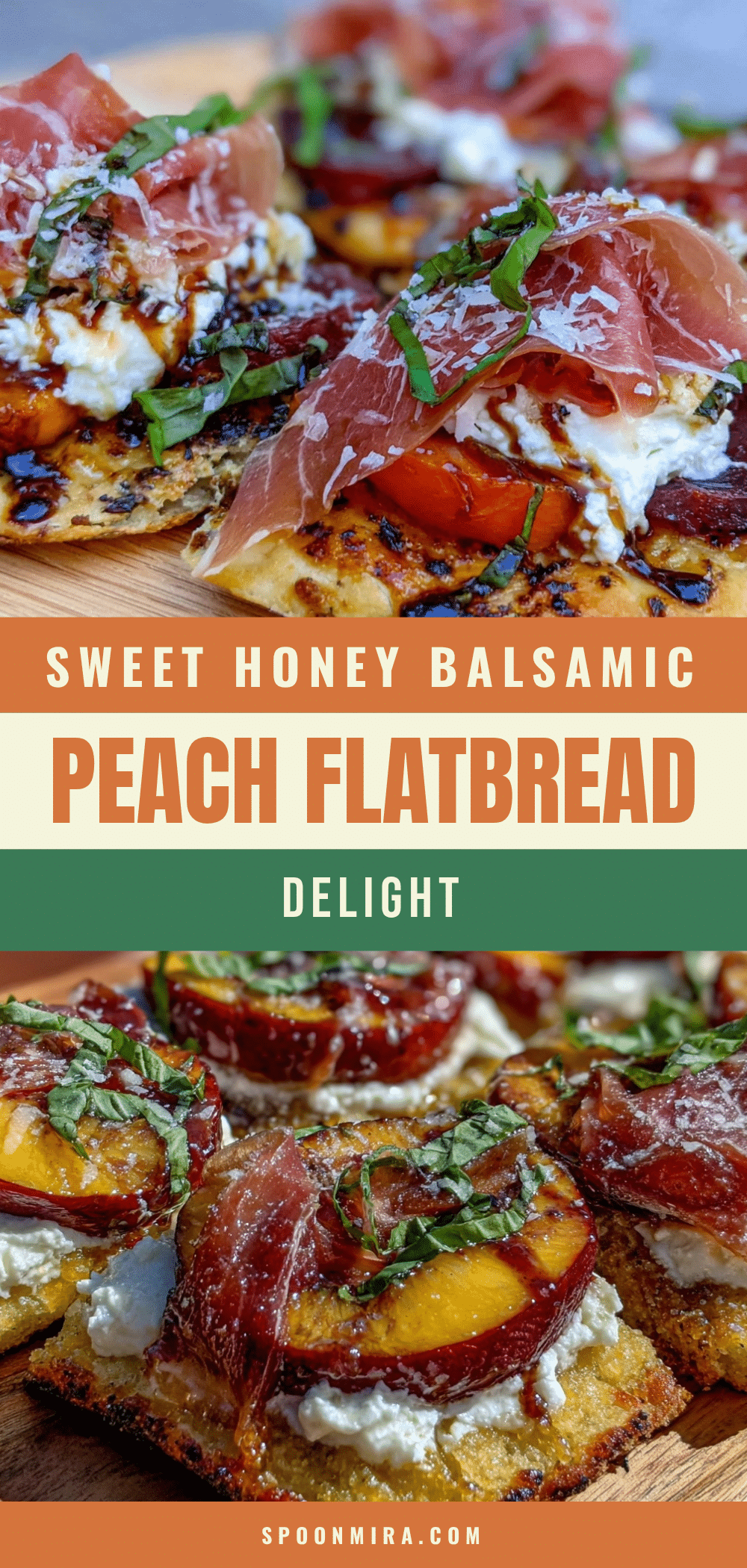honey balsamic roasted peach flatbread recipe