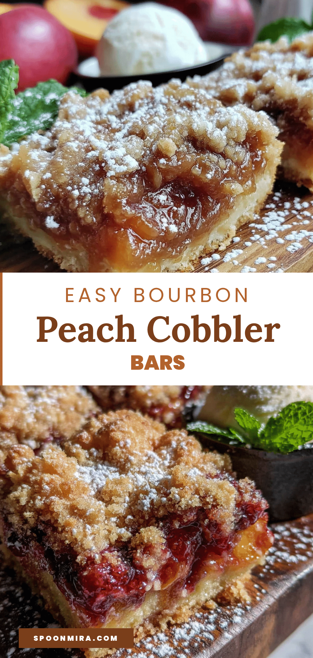 bourbon peach cobbler bars recipe