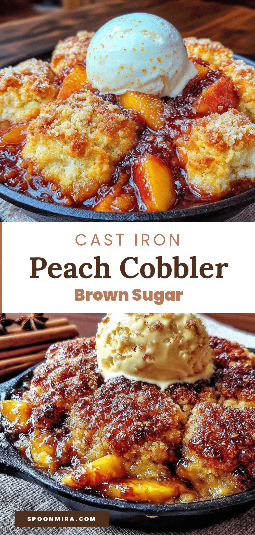 cast iron brown sugar peach cobbler recipe