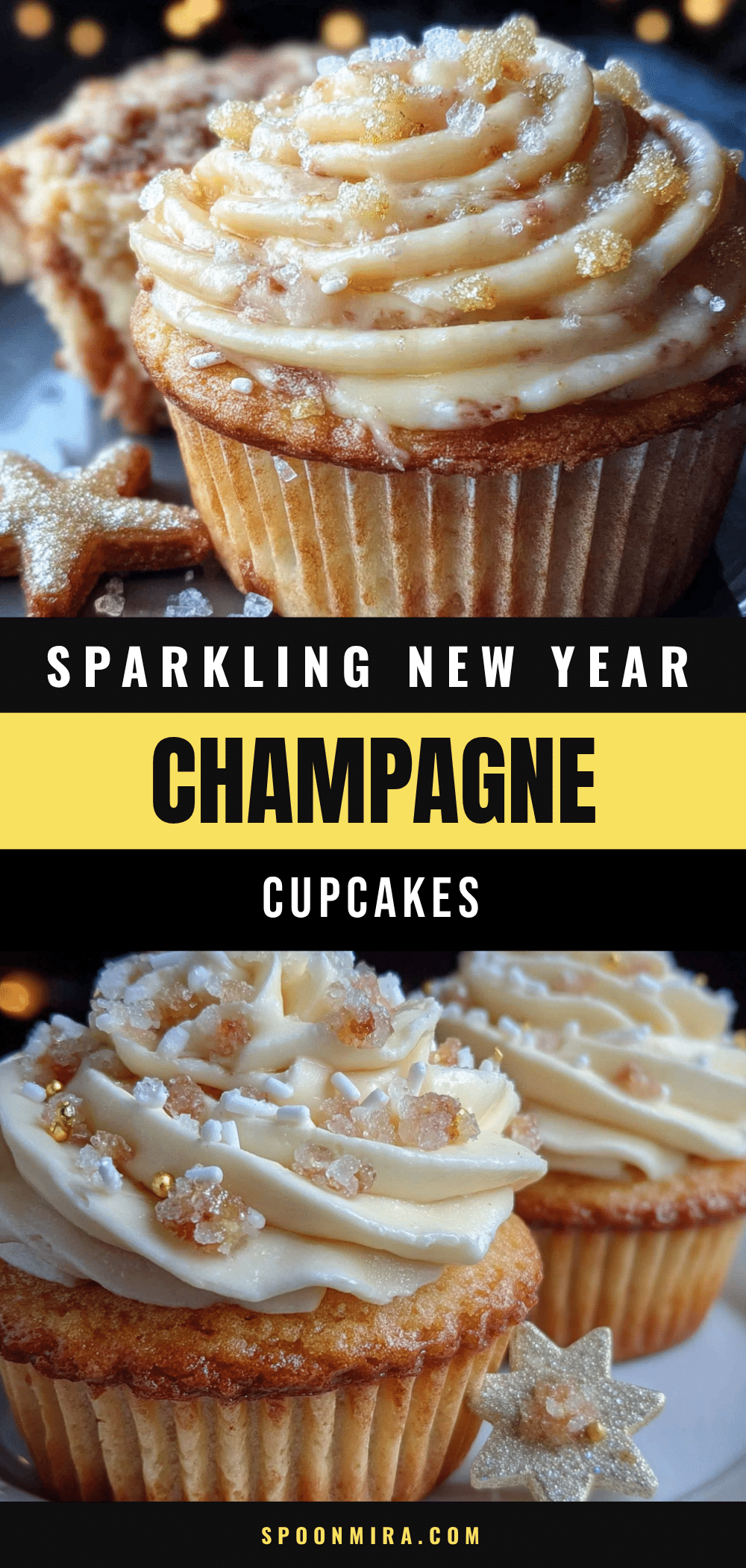 champagne cupcakes with gold sprinkles recipe