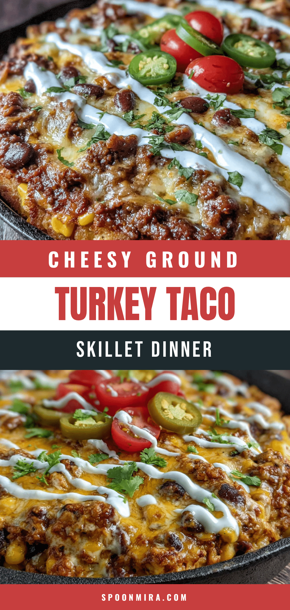 cheesy ground turkey taco skillet recipe