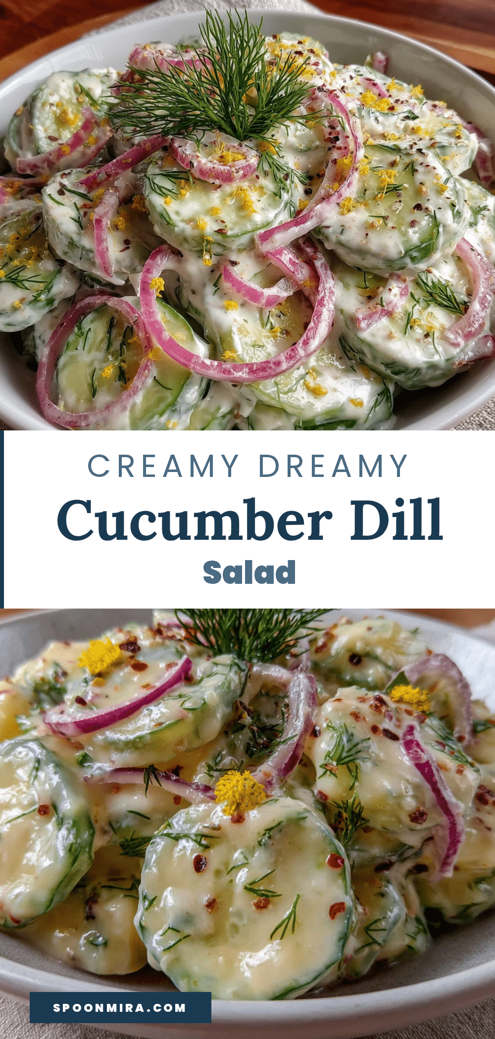 creamy cucumber dill salad with red onion recipe