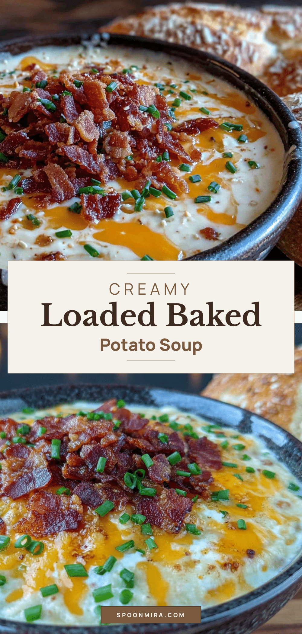 creamy loaded baked potato soup with bacon and chives recipe