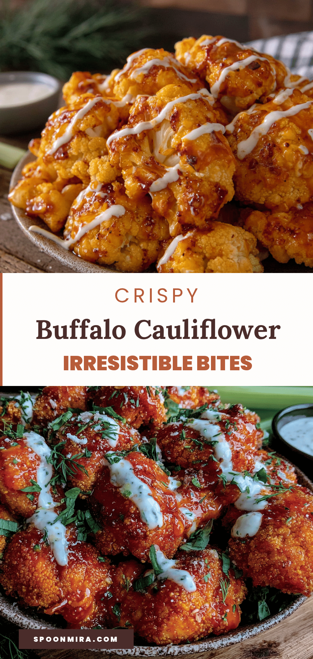crispy baked buffalo cauliflower bites recipe