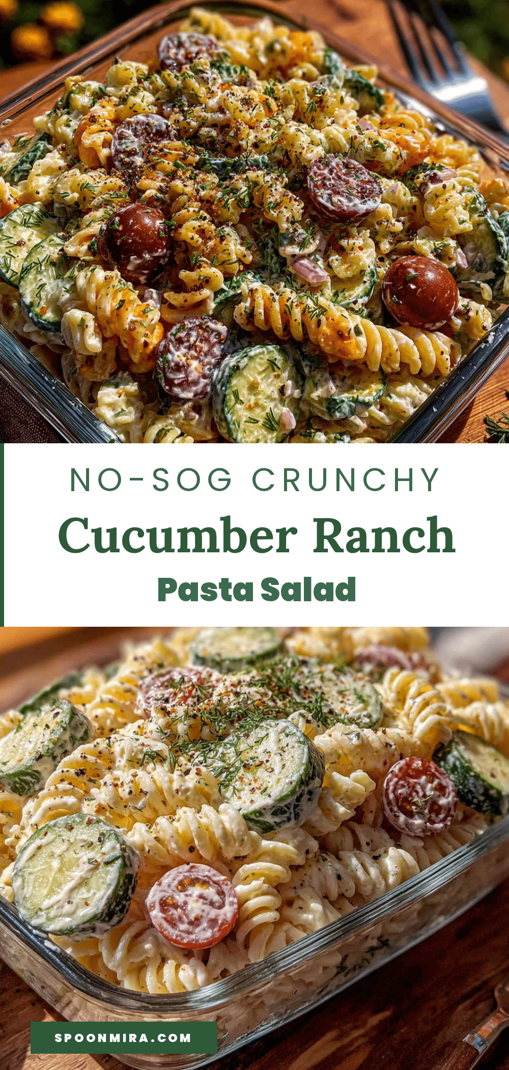cucumber ranch pasta salad recipe