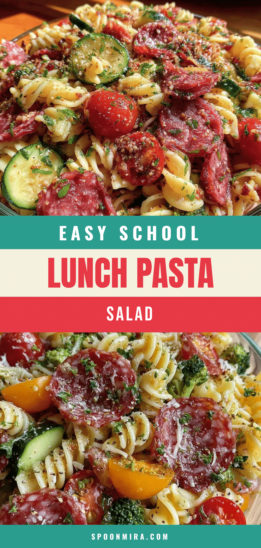 easy cold pasta salad with salami for school lunches recipe