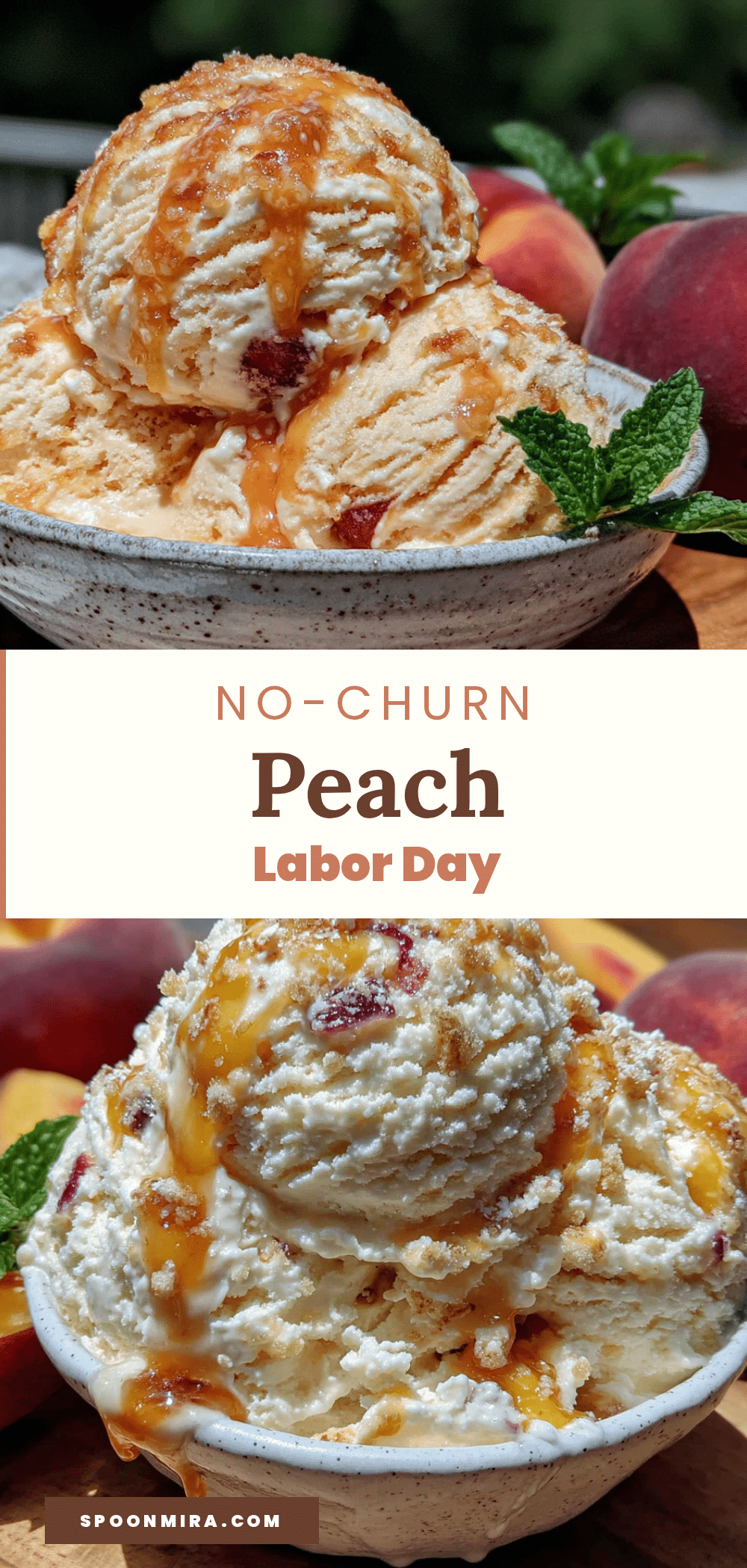 easy homemade no-churn peach ice cream recipe
