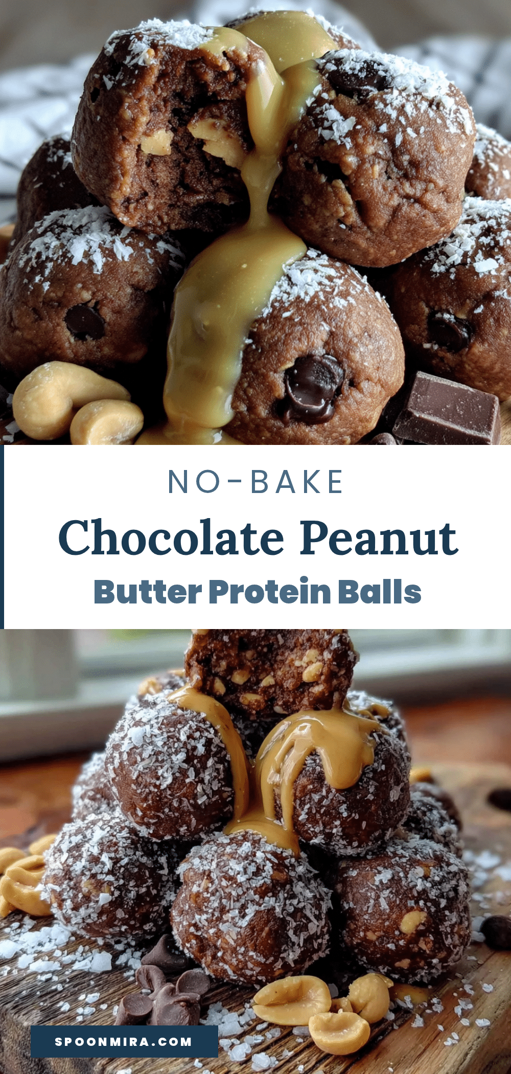Easy No-Bake Chocolate Peanut Butter Protein Balls recipe