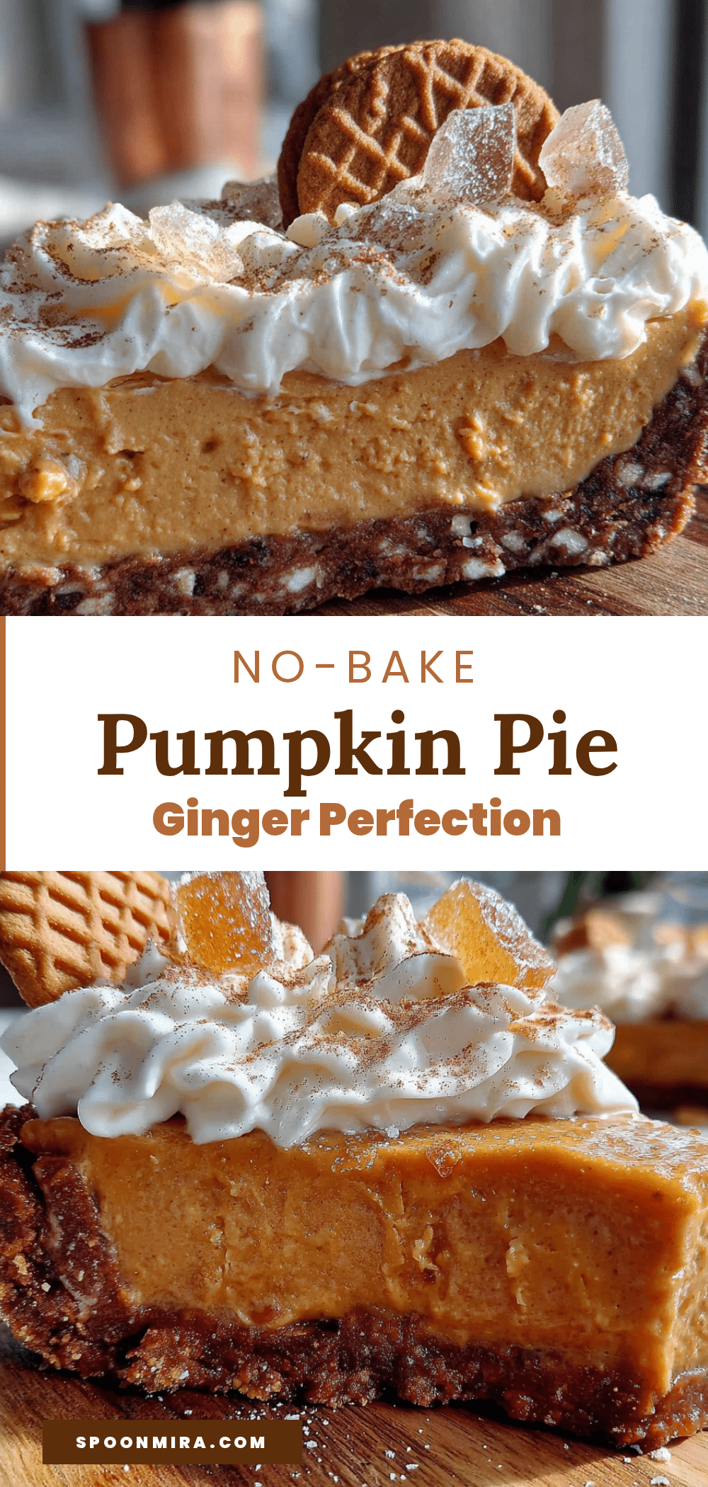 easy no-bake pumpkin pie with ginger cookie crust recipe