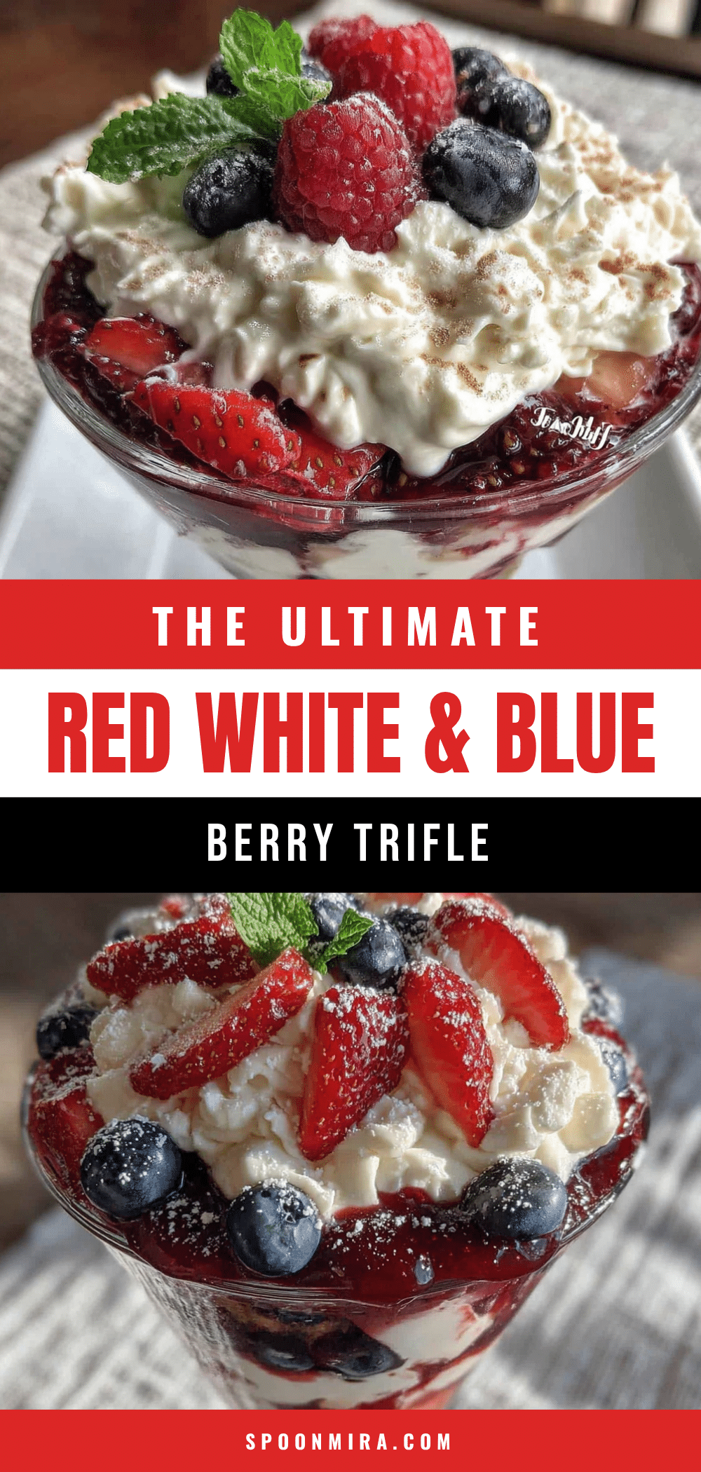 easy red white and blue berry trifle recipe