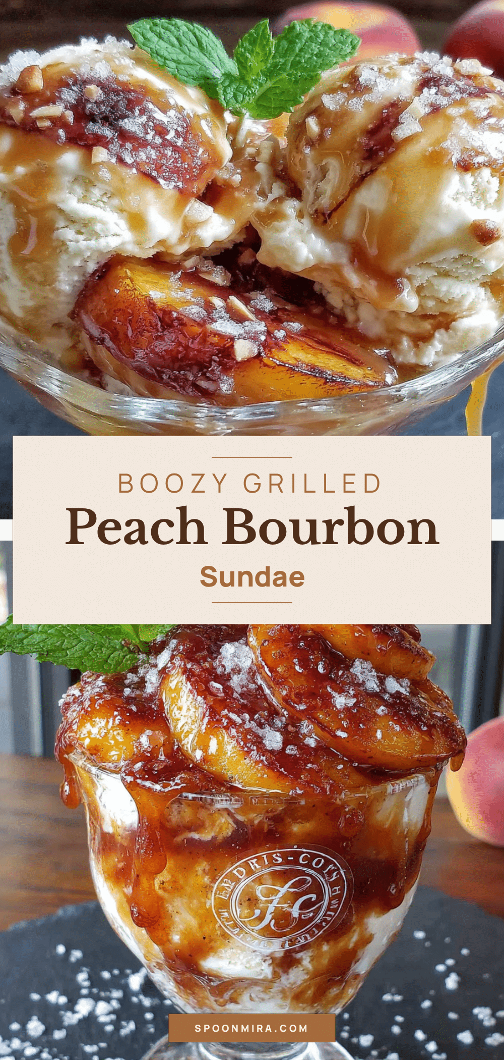grilled peach bourbon caramel sundae recipe