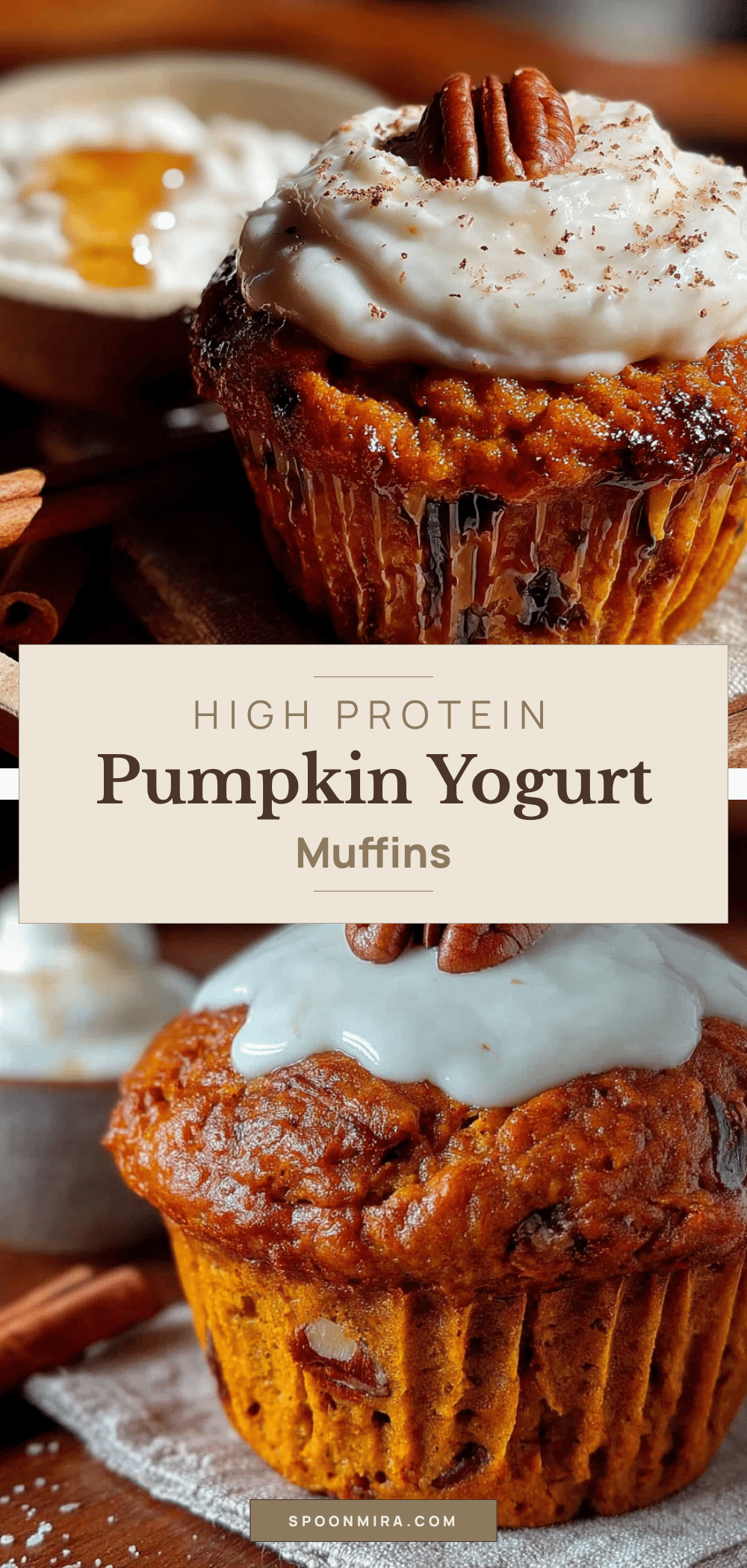 healthy pumpkin protein muffins with Greek yogurt recipe