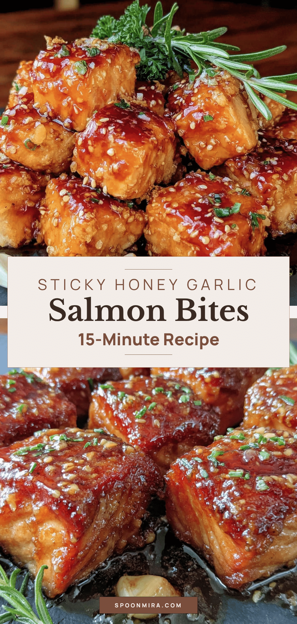 honey garlic salmon bites recipe