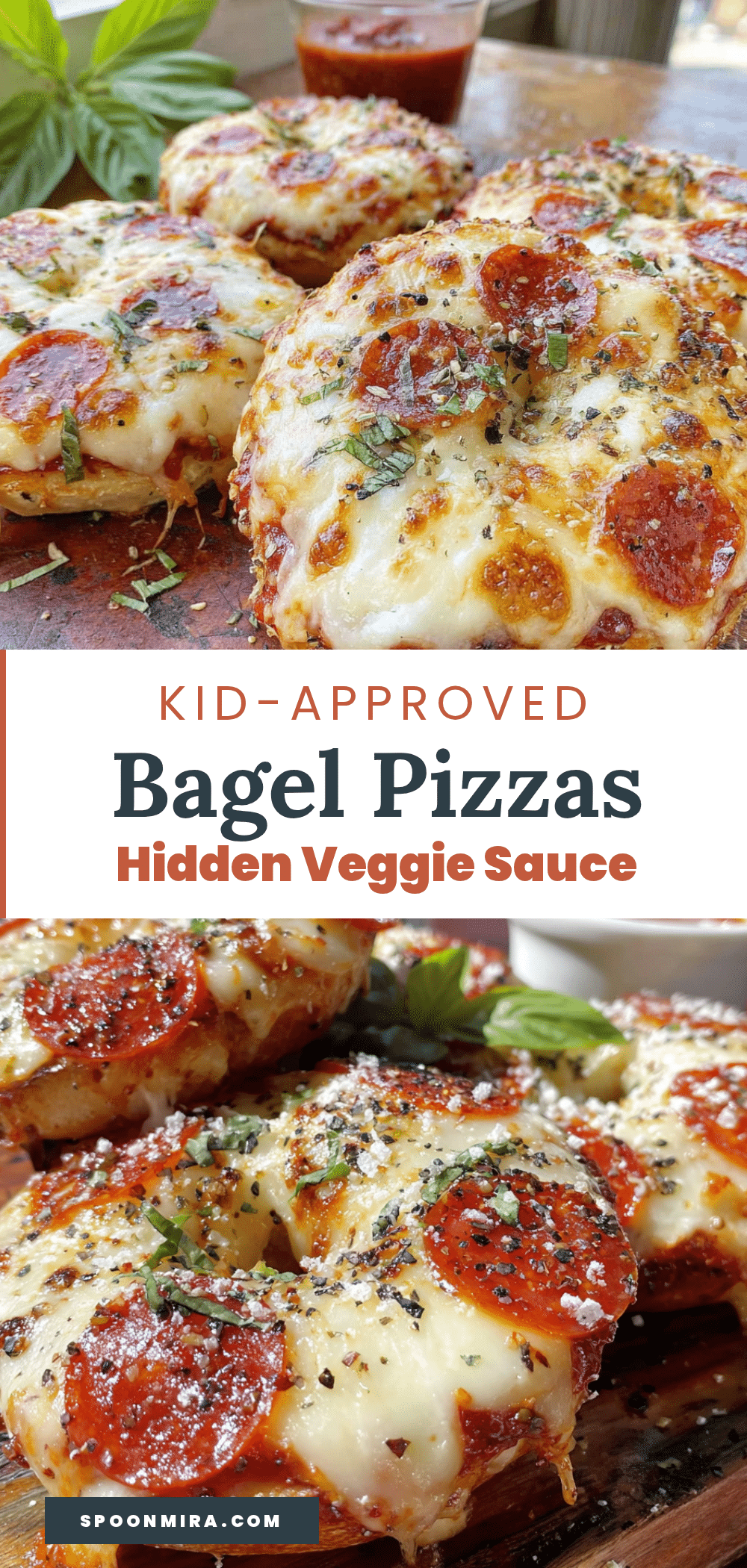 mini bagel pizzas with hidden veggie sauce recipe