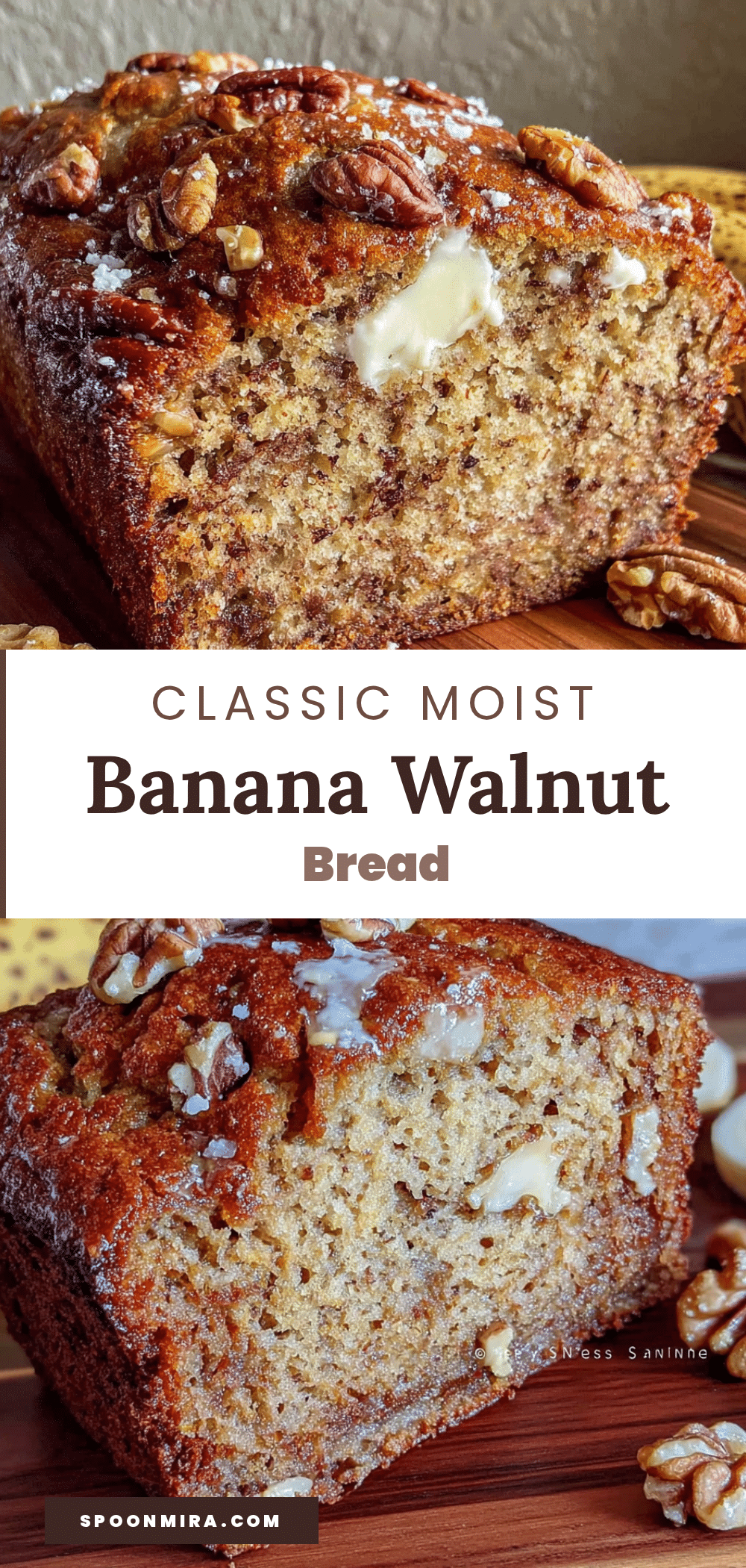 moist banana bread with walnuts recipe