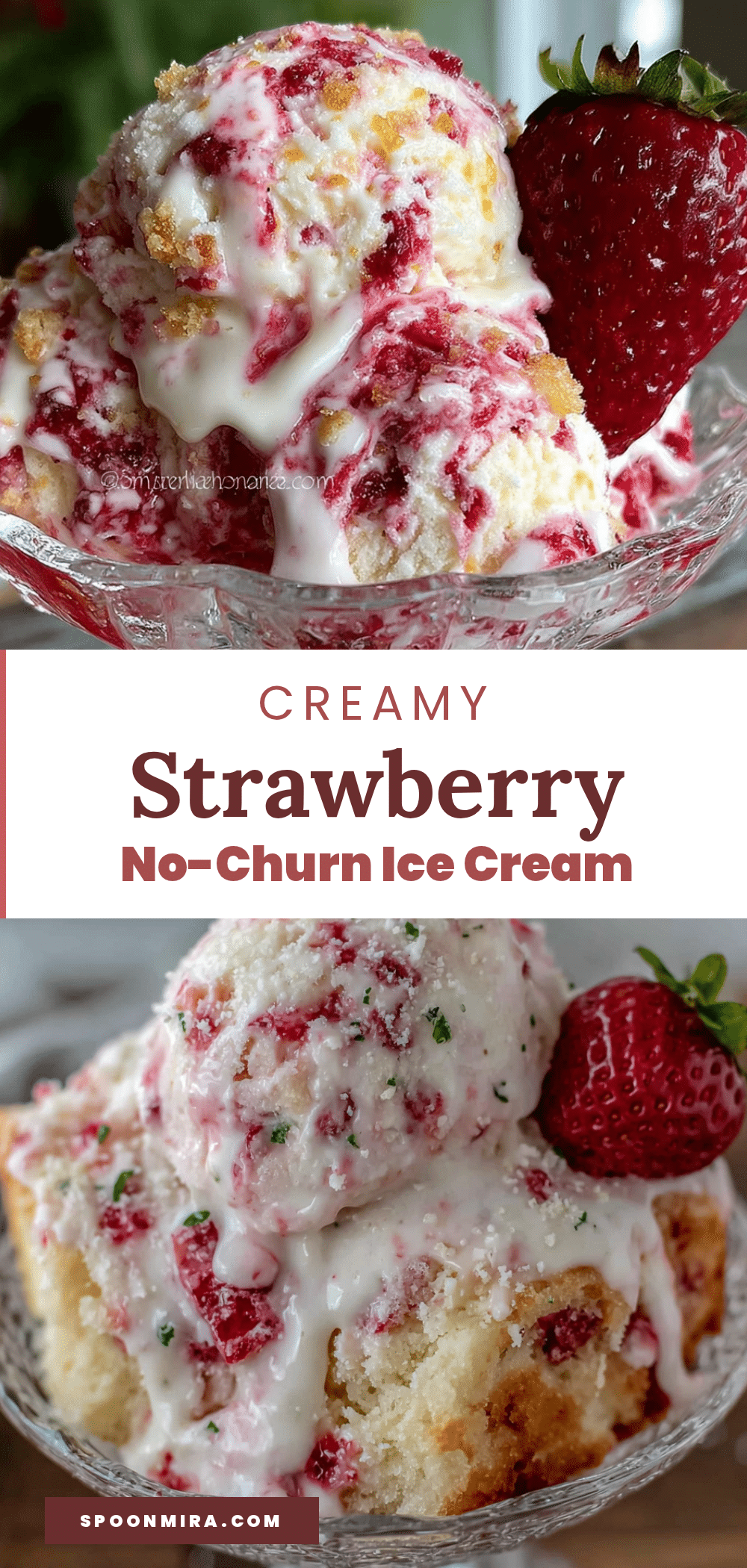 no-churn strawberry shortcake ice cream recipe