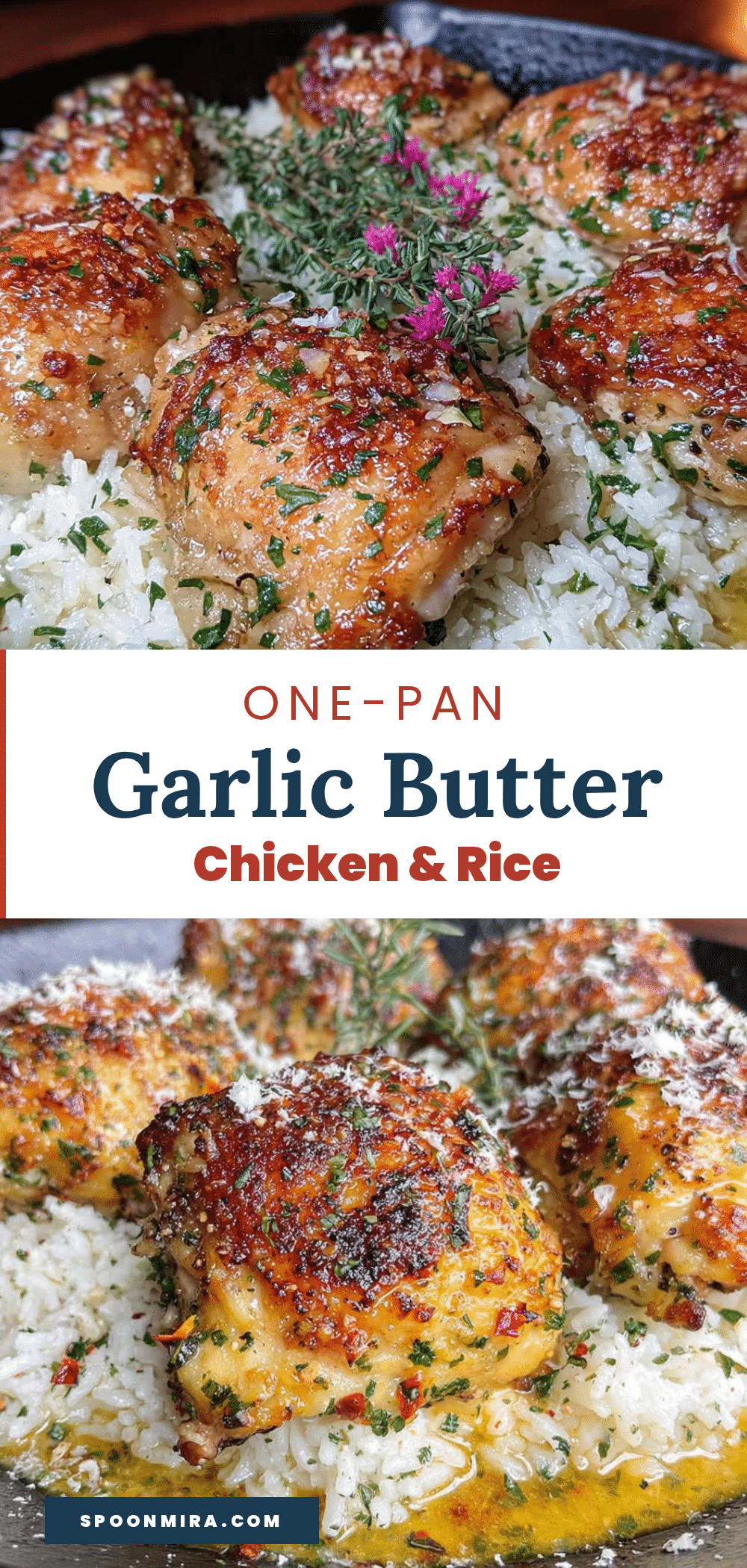 one-pan garlic butter chicken and rice recipe