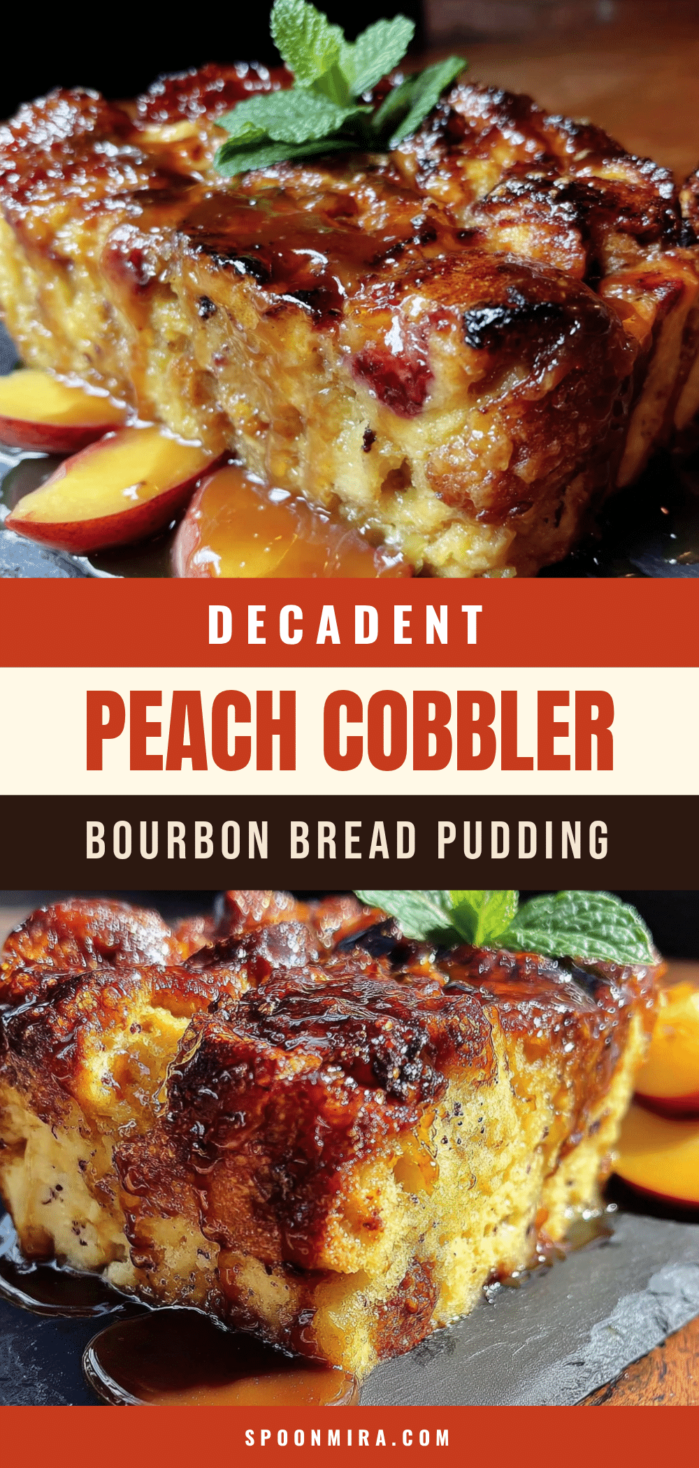 peach cobbler bread pudding recipe