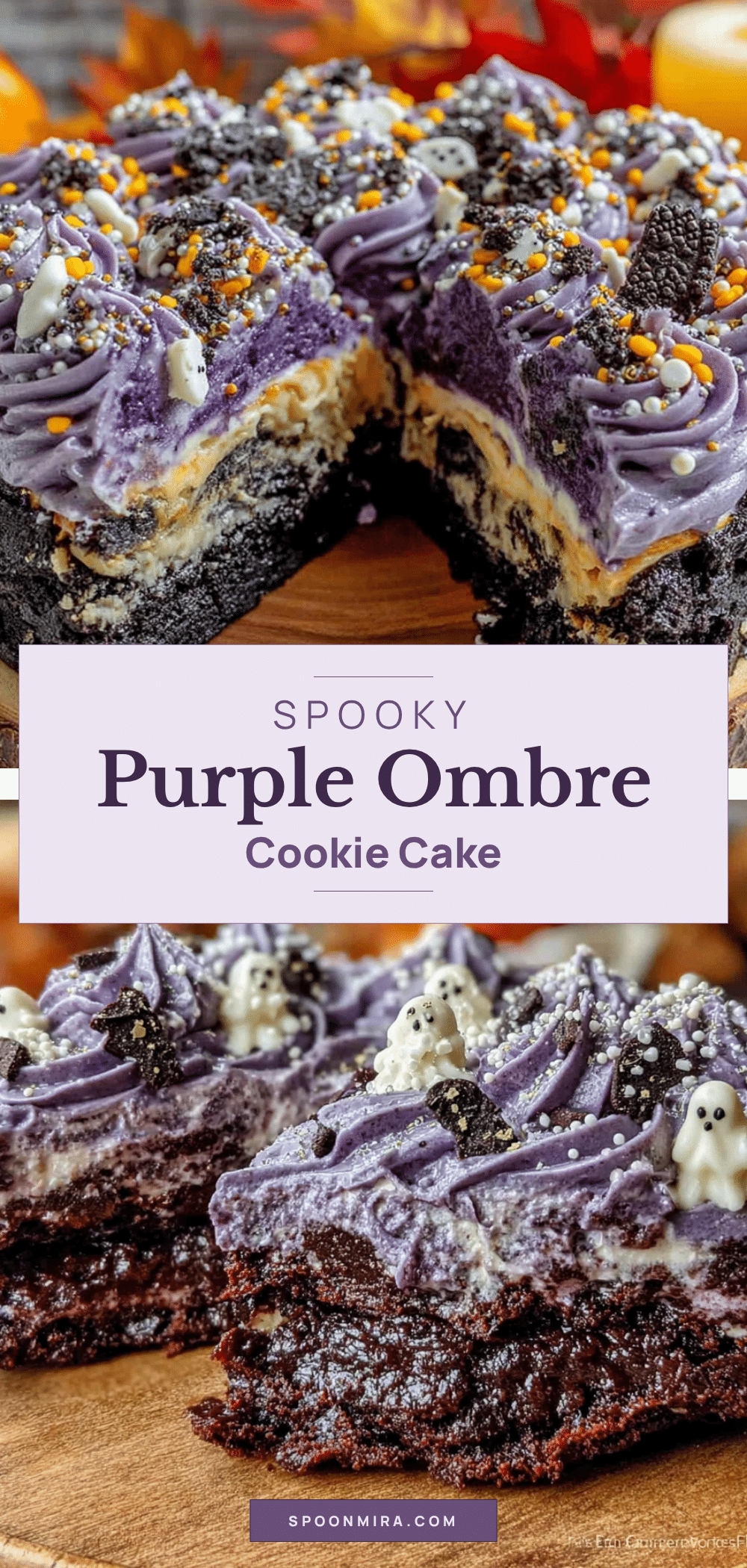 purple ombre halloween cookie cake recipe