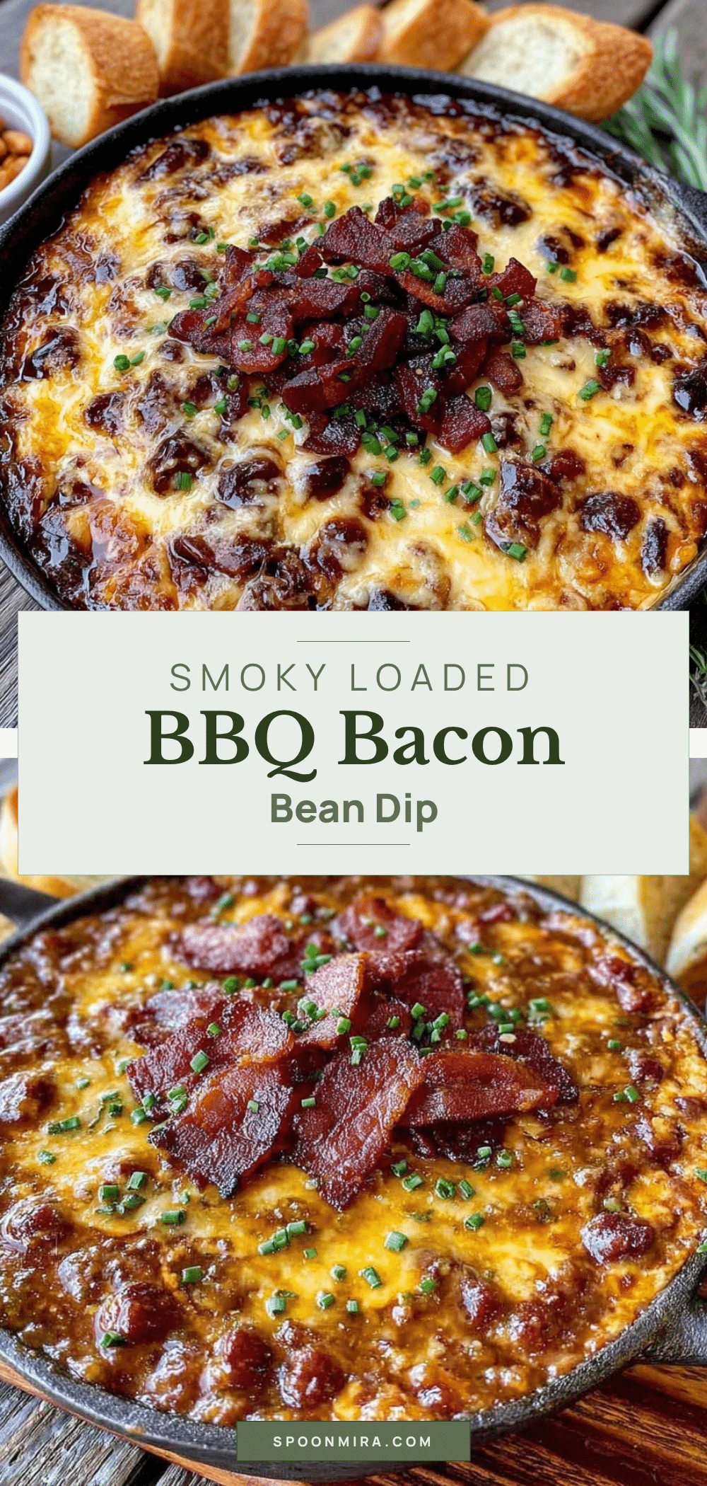 Smoky Loaded BBQ Bacon Bean Dip recipe
