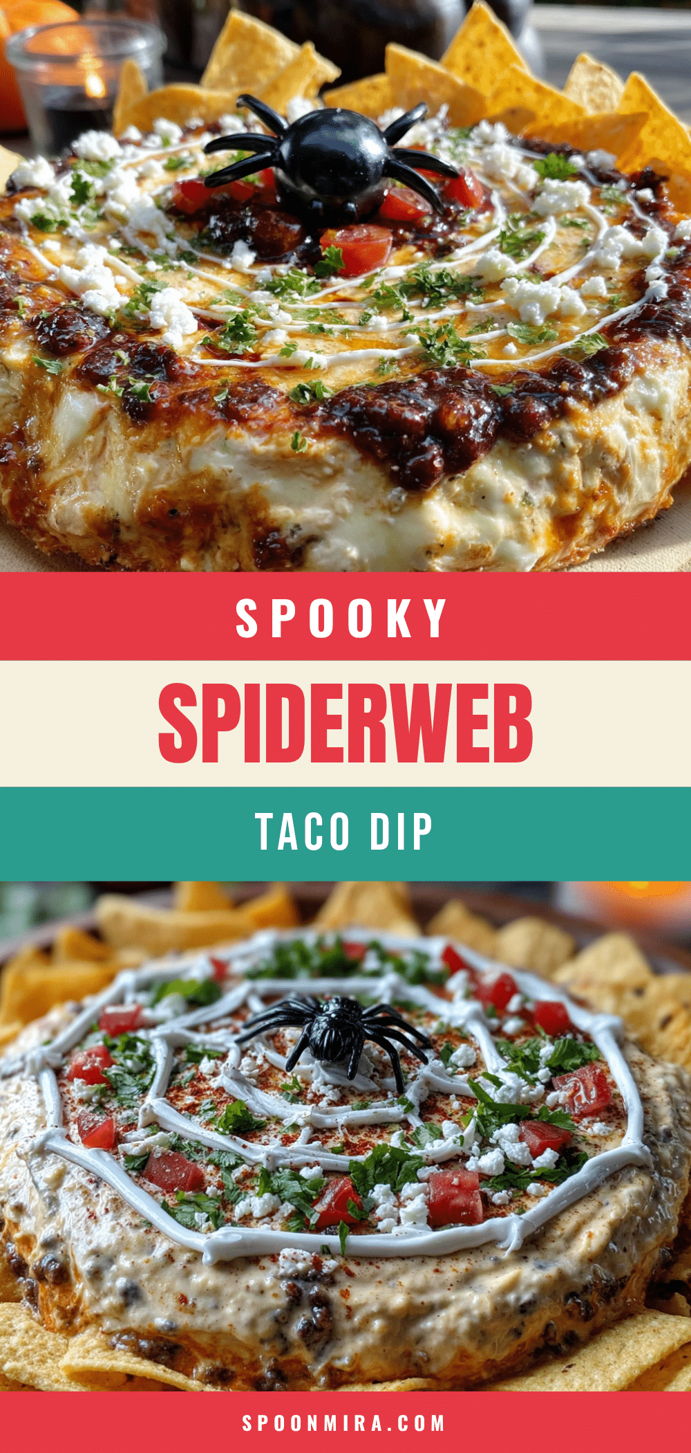 Spooky Spiderweb Taco Dip recipe