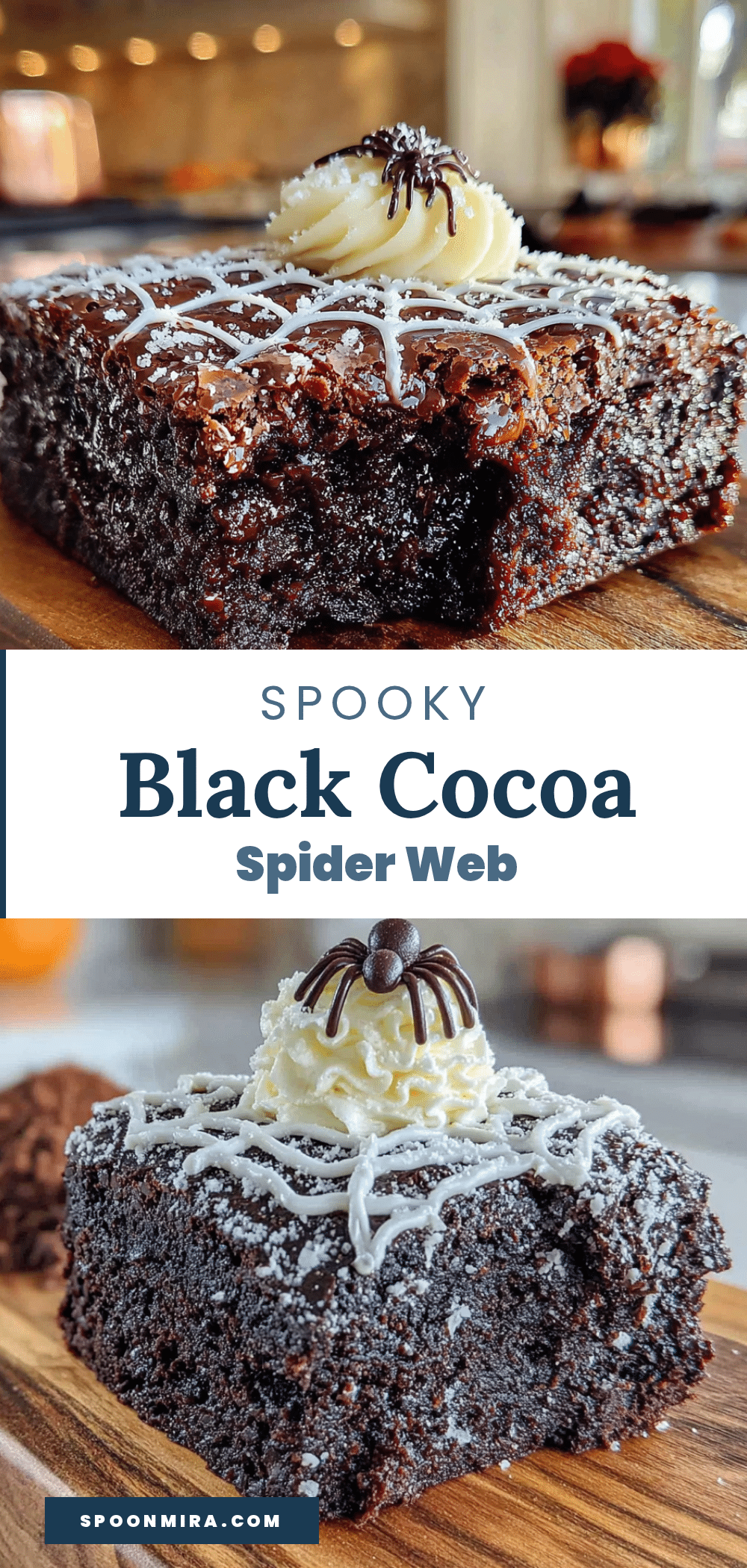 black cocoa spider web brownies recipe