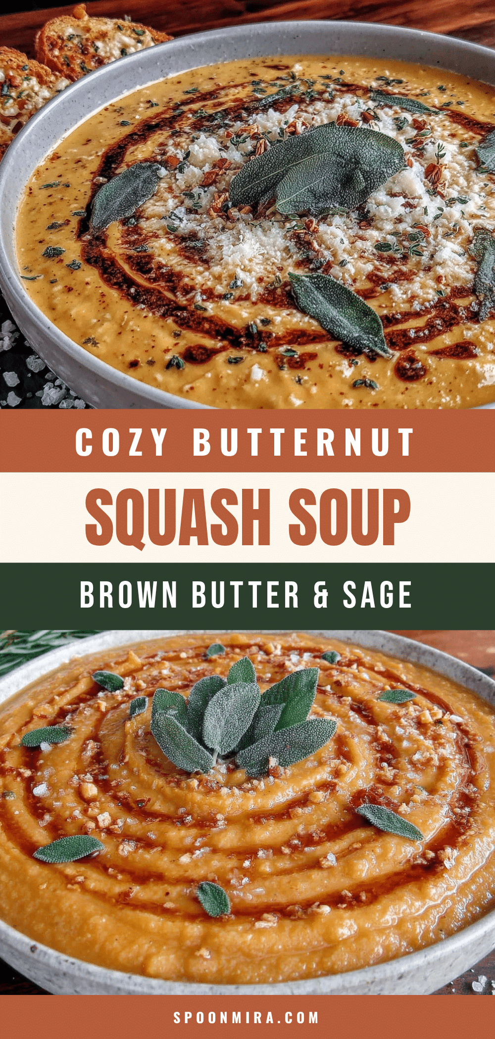 butternut squash soup with brown butter and sage recipe