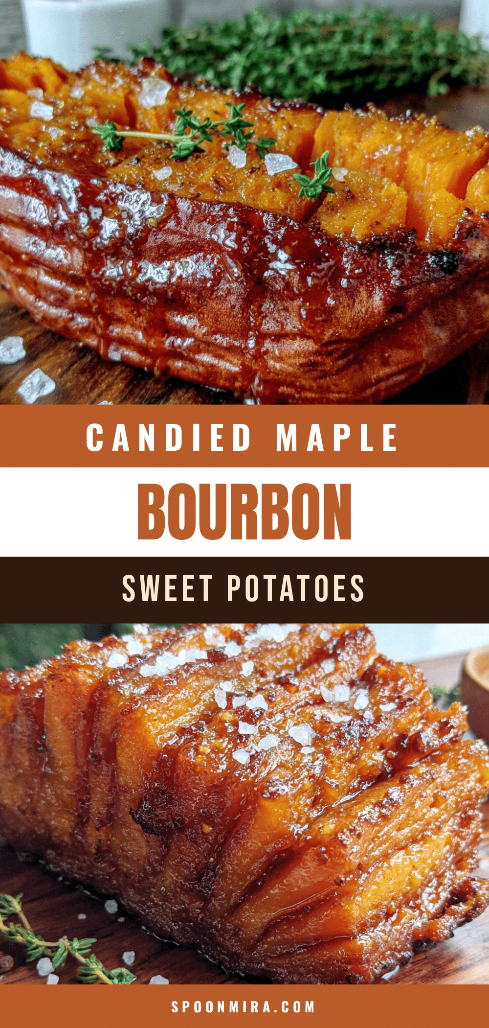 candied maple bourbon sweet potatoes recipe