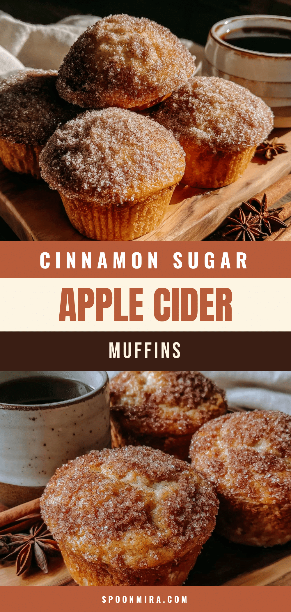 cinnamon sugar apple cider donut muffins recipe