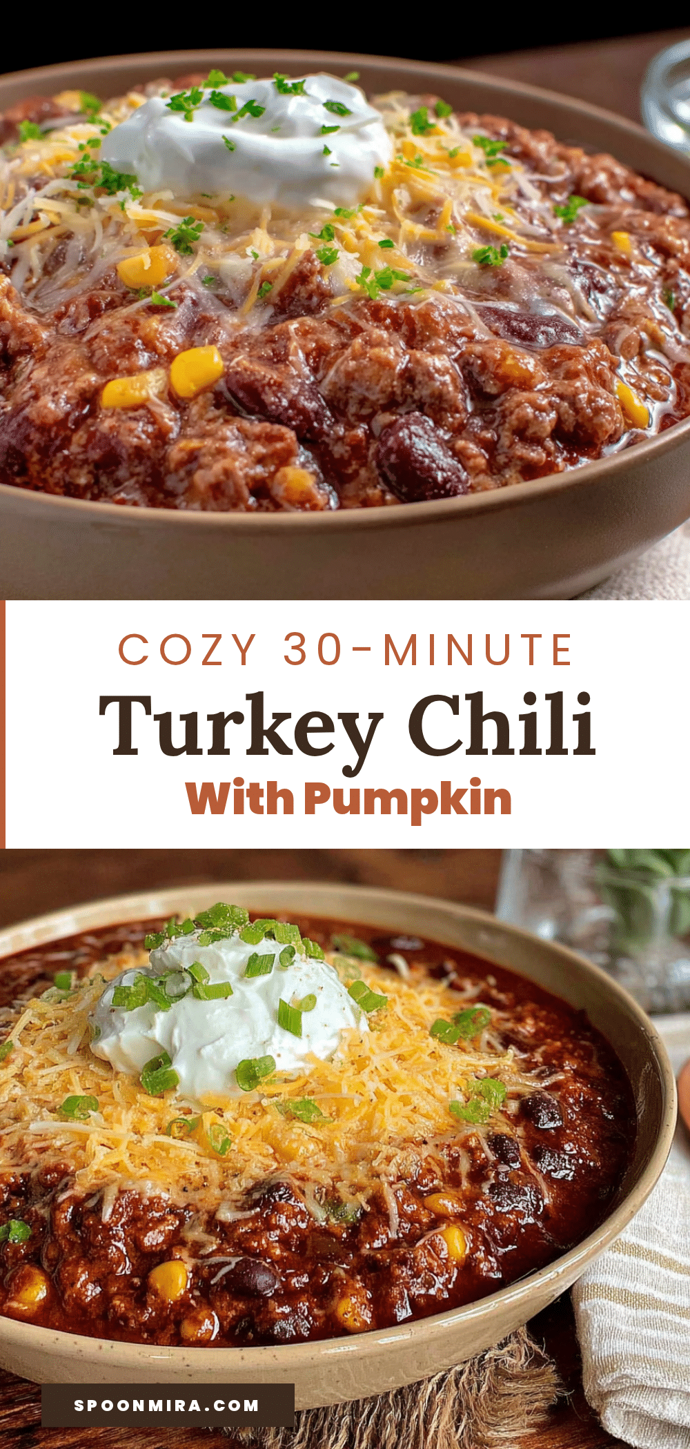cozy 30-minute turkey chili with pumpkin recipe