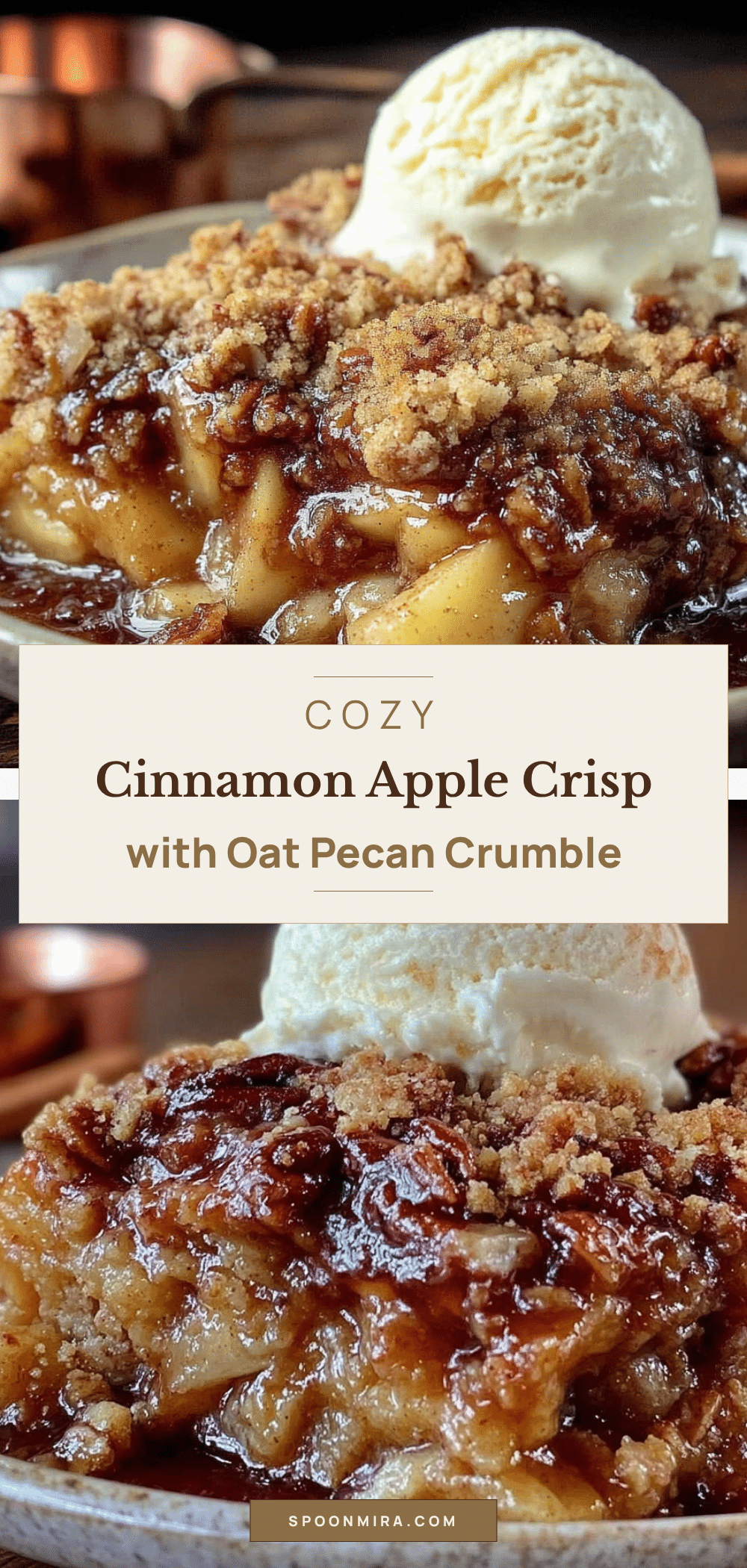 cozy cinnamon apple crisp with oat pecan crumble recipe