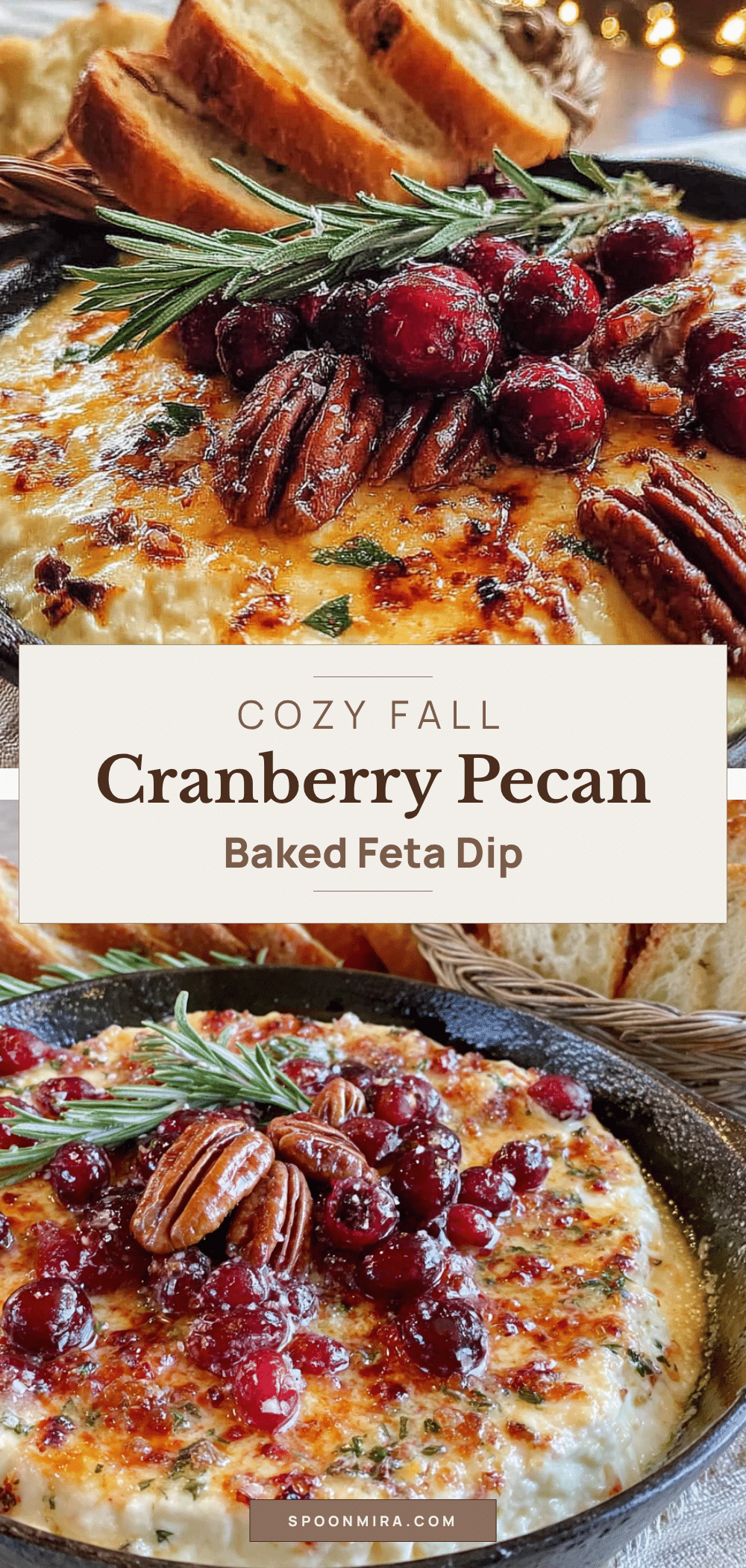 cozy cranberry pecan baked feta dip recipe