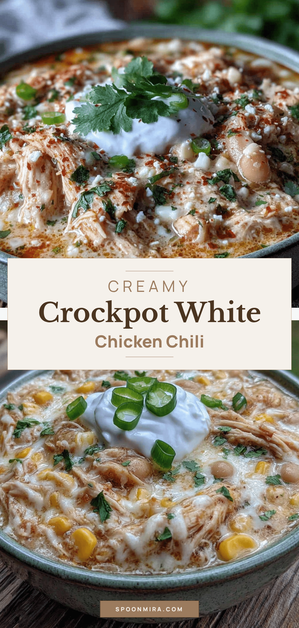 creamy crockpot white chicken chili recipe