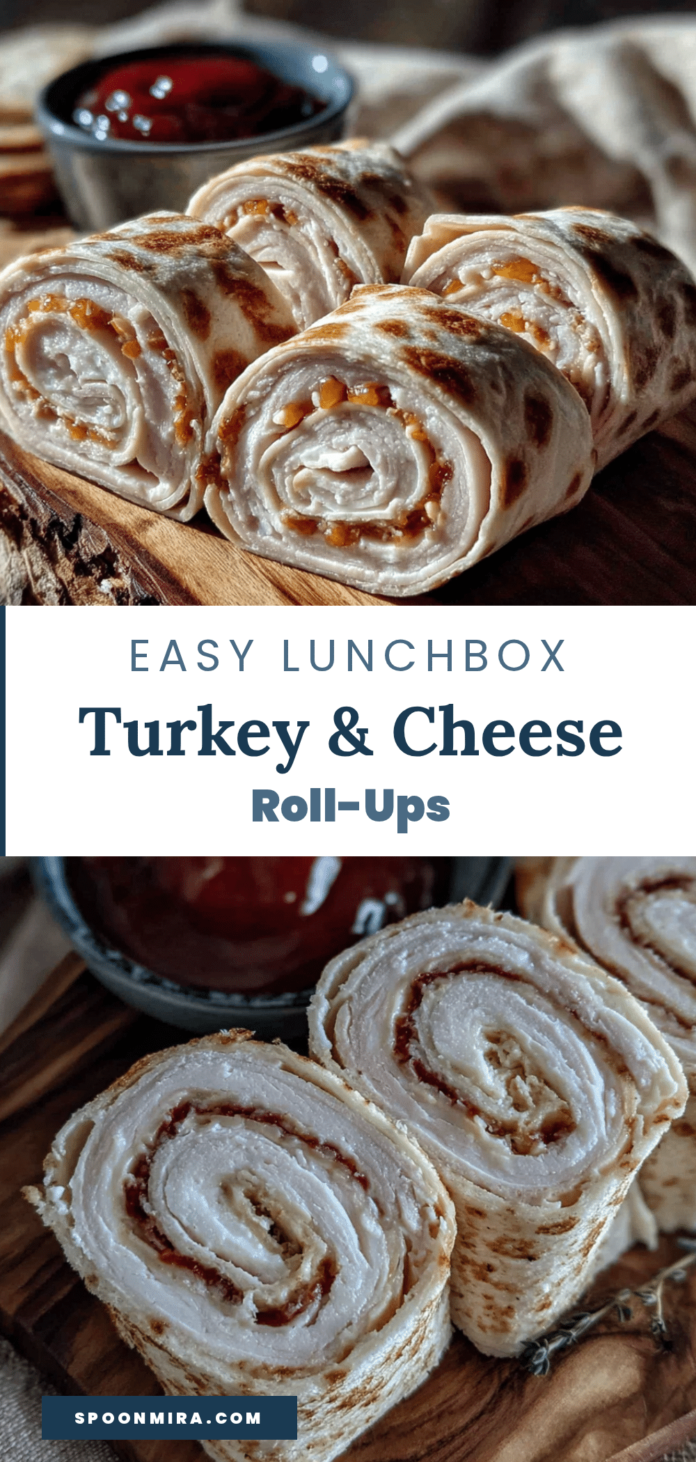 Easy Make-Ahead Turkey and Cheese Lunchbox Roll-Ups recipe