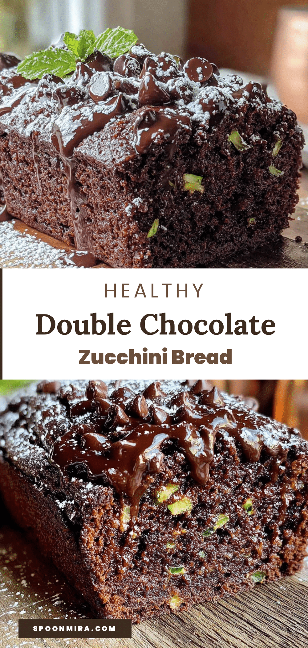 healthy double chocolate zucchini bread recipe