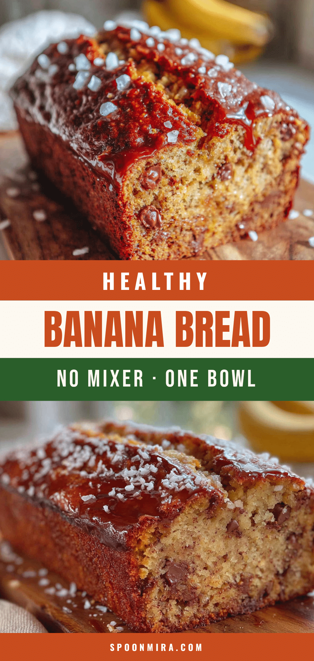 healthy one-bowl banana bread recipe