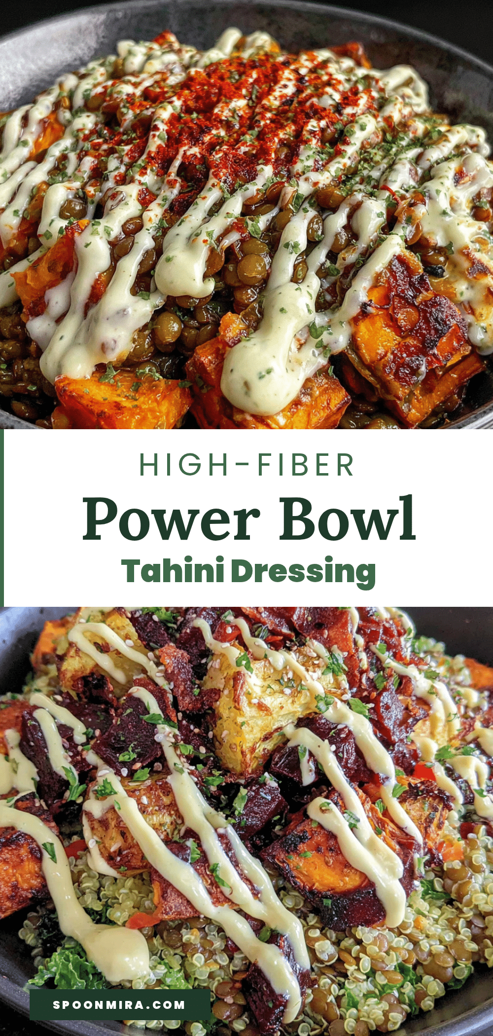 High-fiber lentil power bowl recipe
