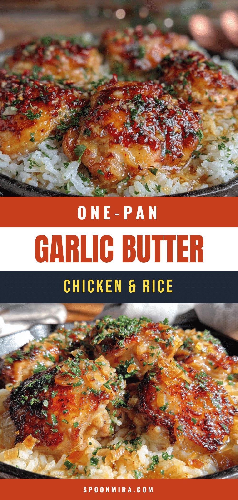 one-pan garlic butter chicken and rice recipe