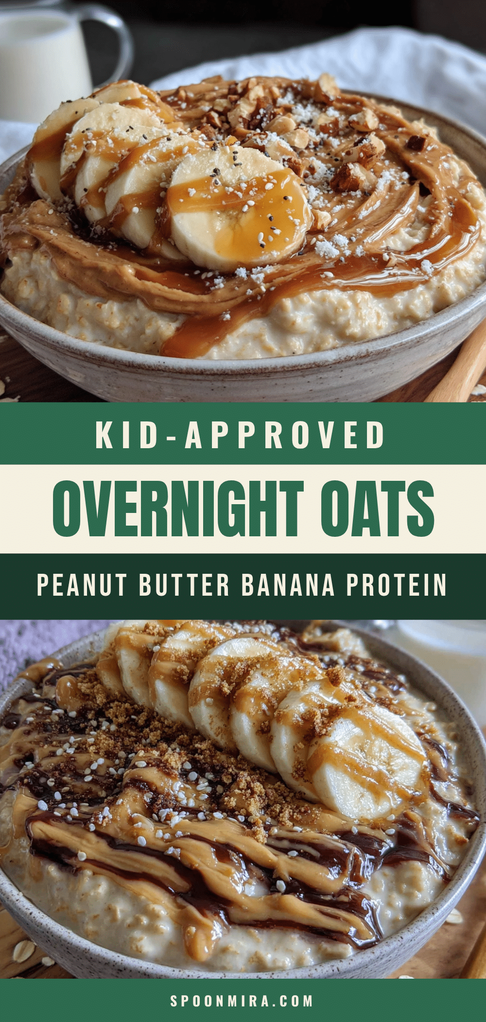 overnight peanut butter banana protein oats recipe