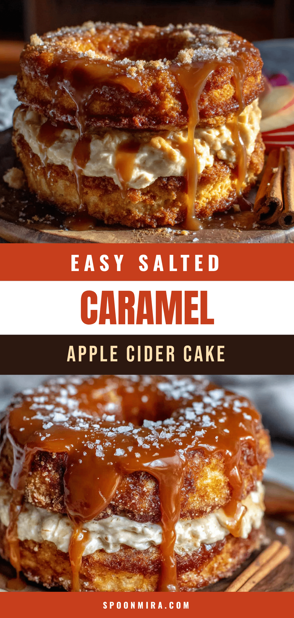 Salted Caramel Apple Cider Donut Cake recipe