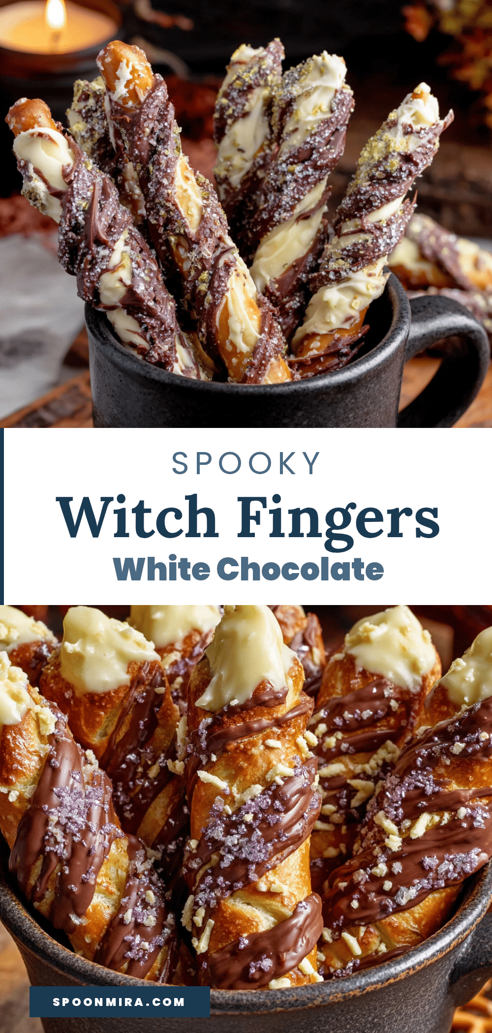 white chocolate witch finger pretzels recipe
