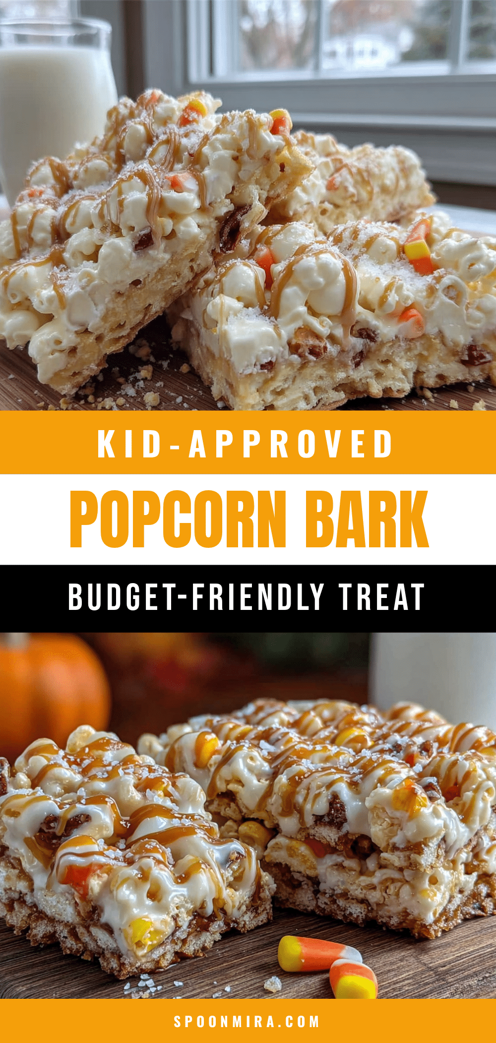 candy corn popcorn bark recipe