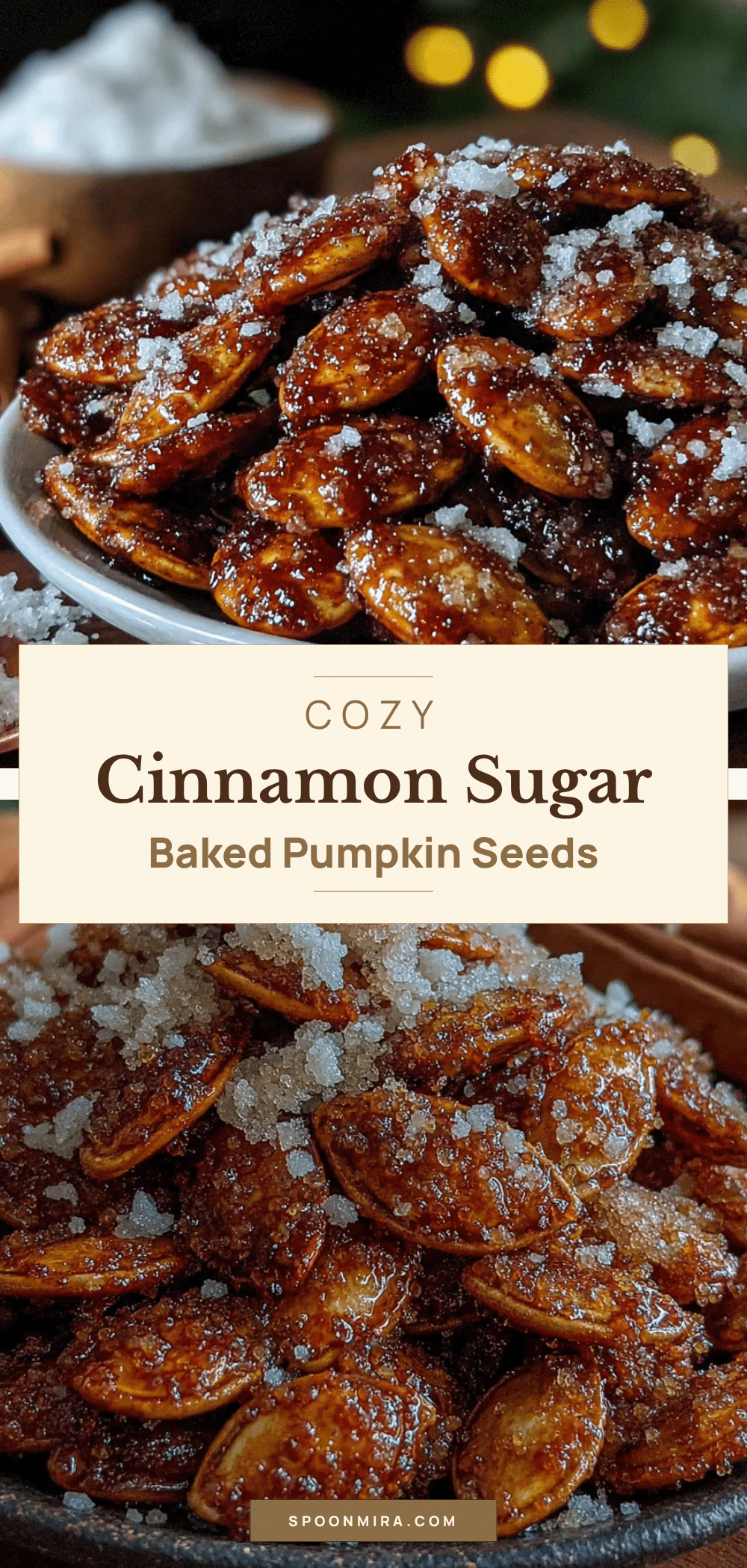 cinnamon sugar baked pumpkin seeds recipe
