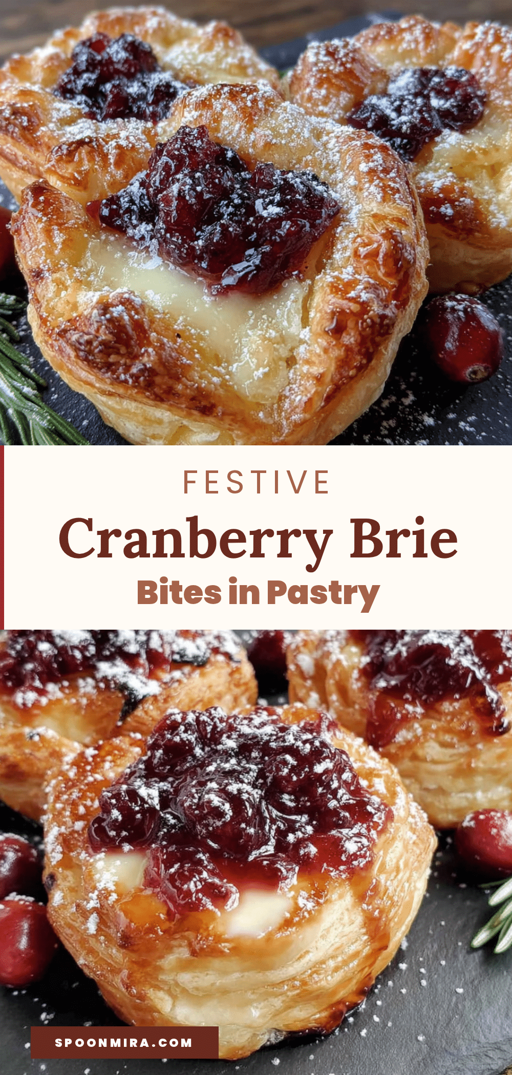 festive cranberry brie bites recipe