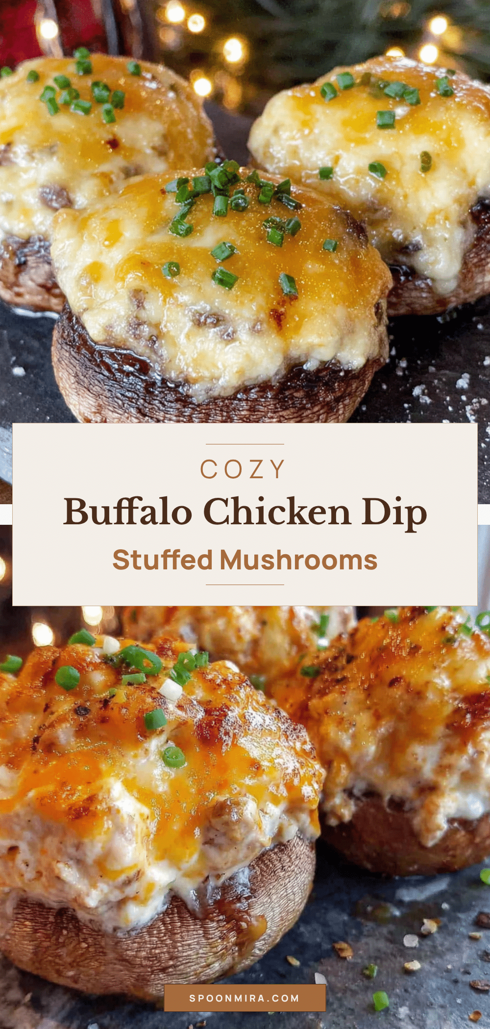 Buffalo Chicken Dip Stuffed Mushrooms recipe